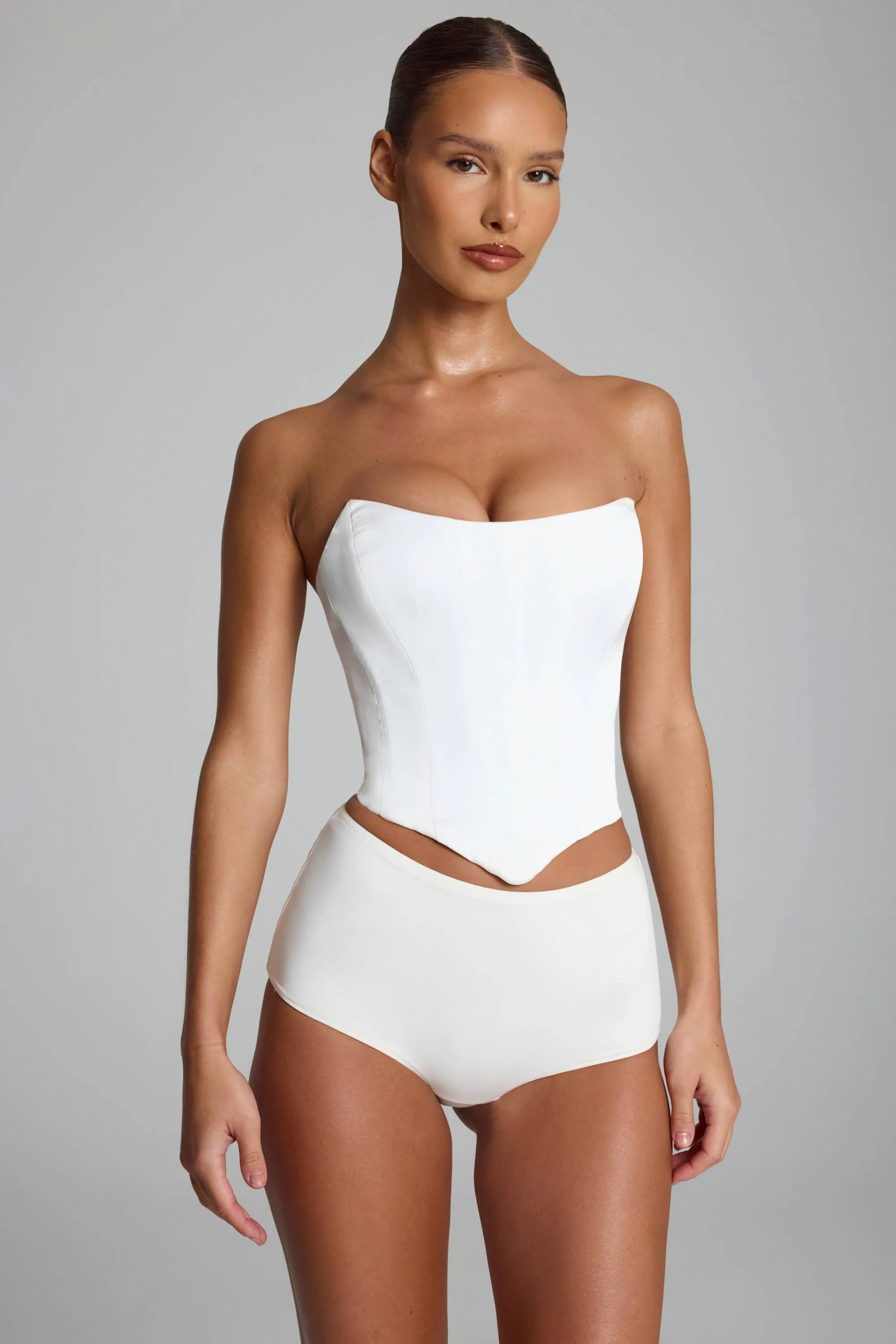 Slinky Jersey Low-Rise Hotpants in White sold by Oh Polly product image thumbnail 4