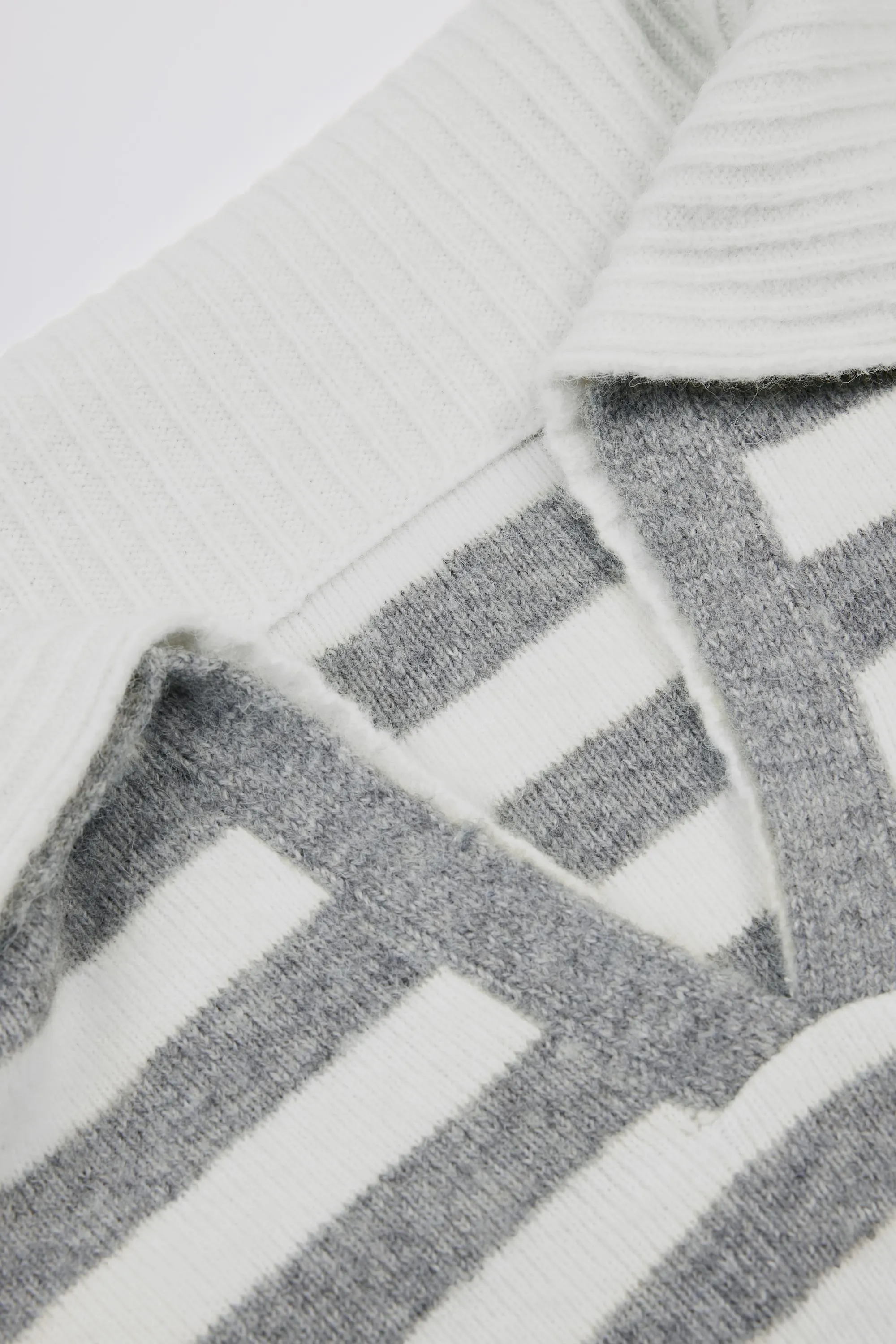 Soft Knit Layered Collar Cropped Jumper in Grey Stripe sold by Oh Polly product image thumbnail 5
