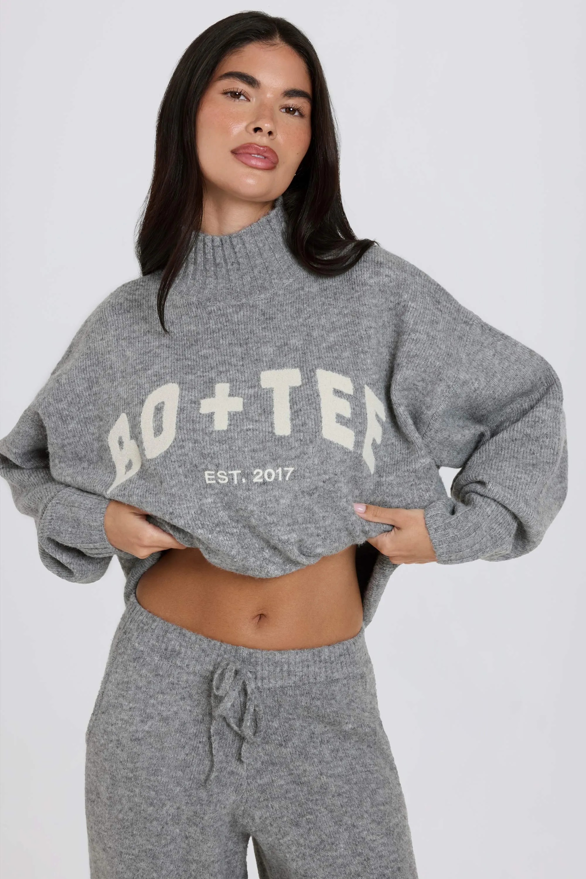 Soft Knit Oversized Jumper in Grey sold by Oh Polly product image thumbnail 2