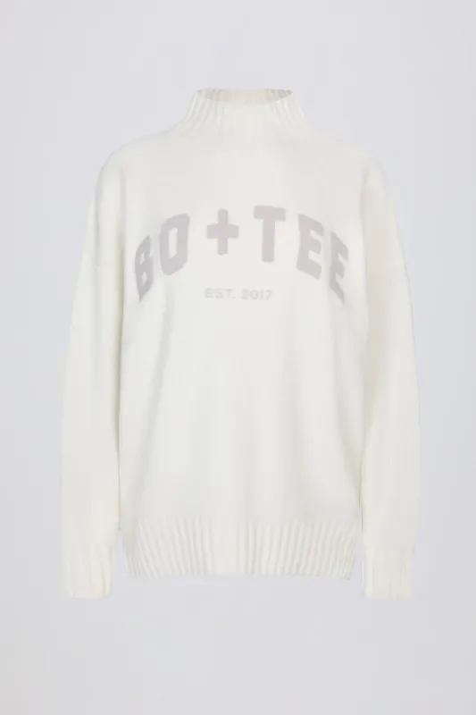 Oversized Knit Jumper in Ivory sold by Oh Polly
