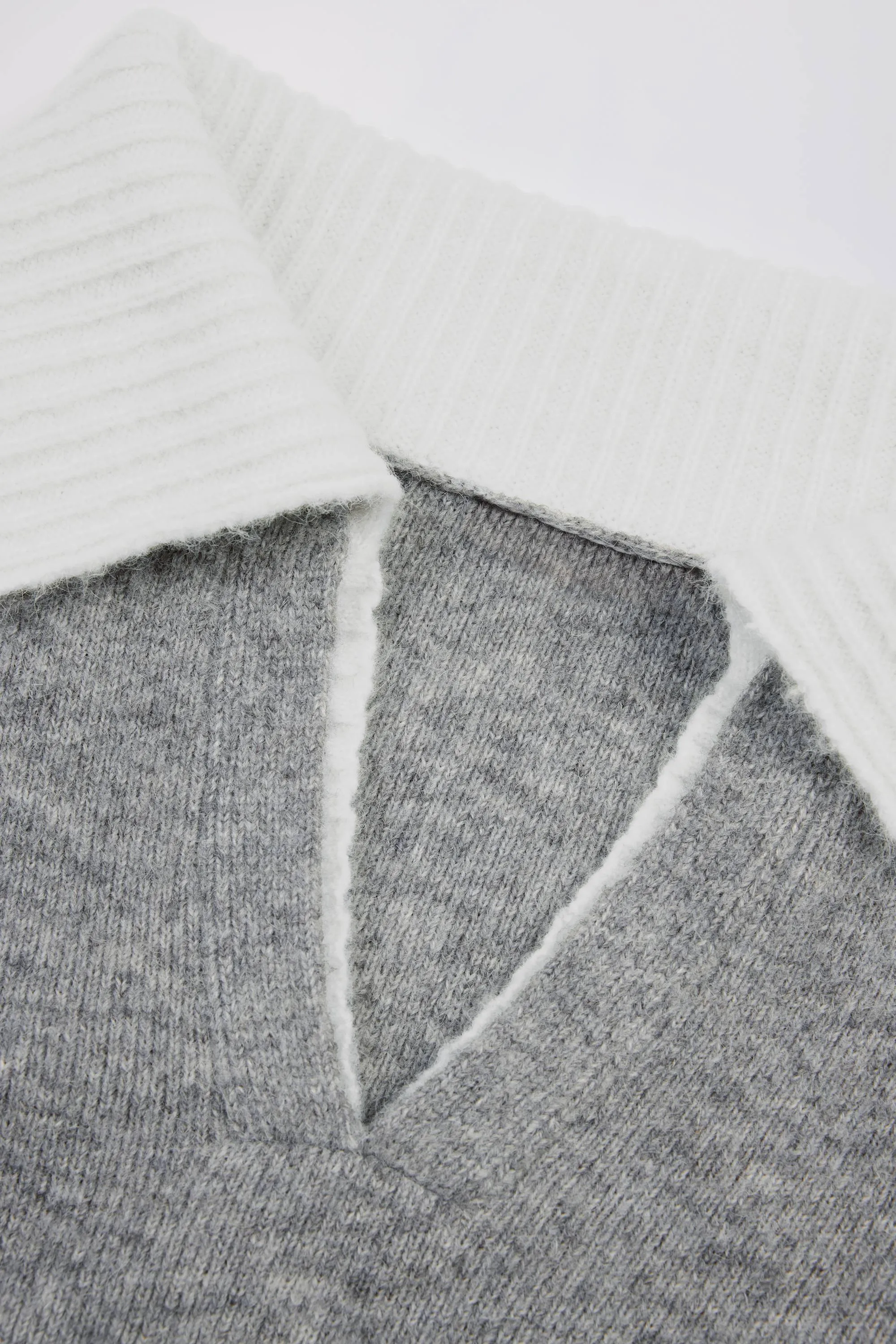 Soft Knit Layered Collar Cropped Jumper in Grey sold by Oh Polly product image thumbnail 5