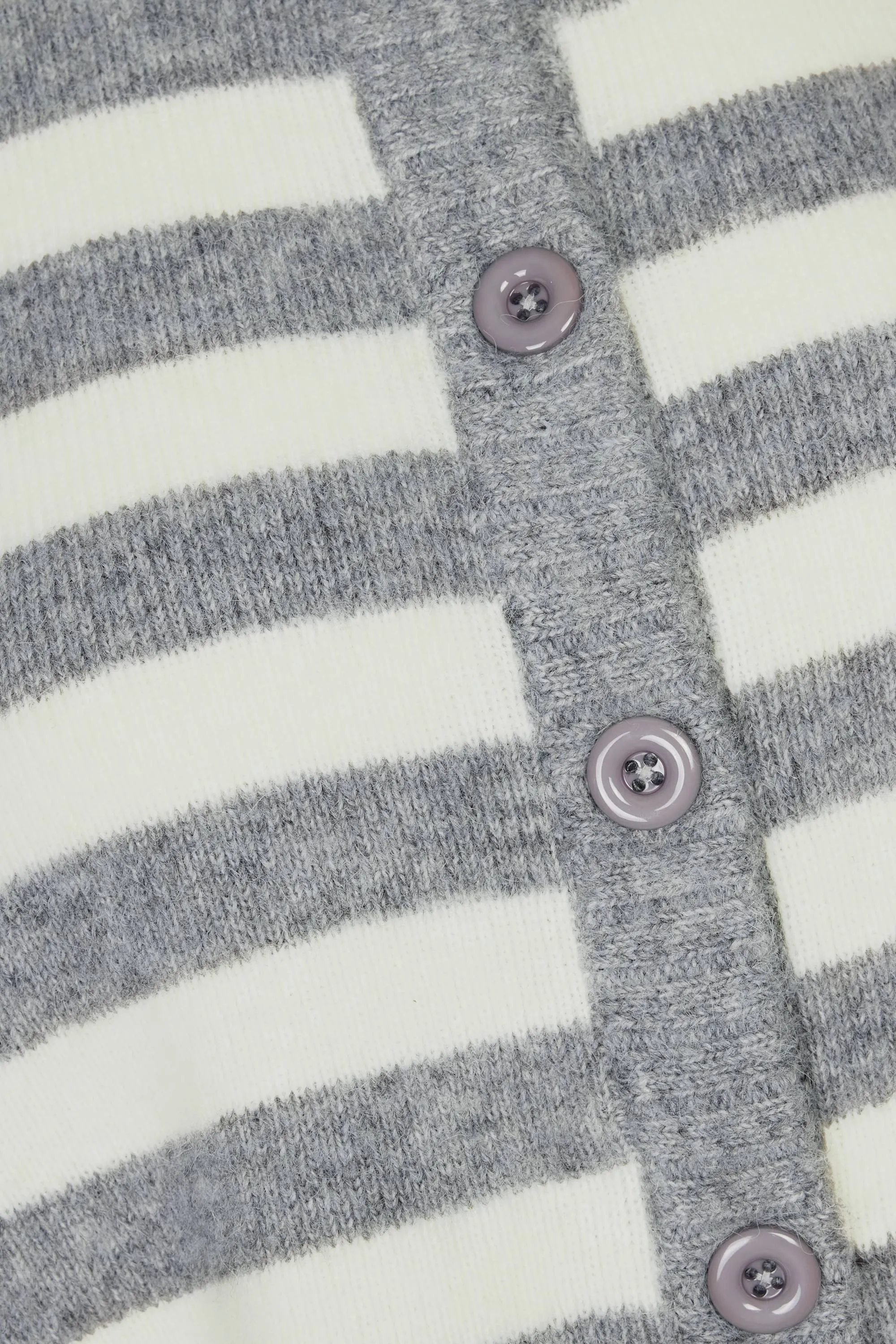 Soft Knit Stripe Cropped Cardigan in Grey Stripe sold by Oh Polly product image thumbnail 5