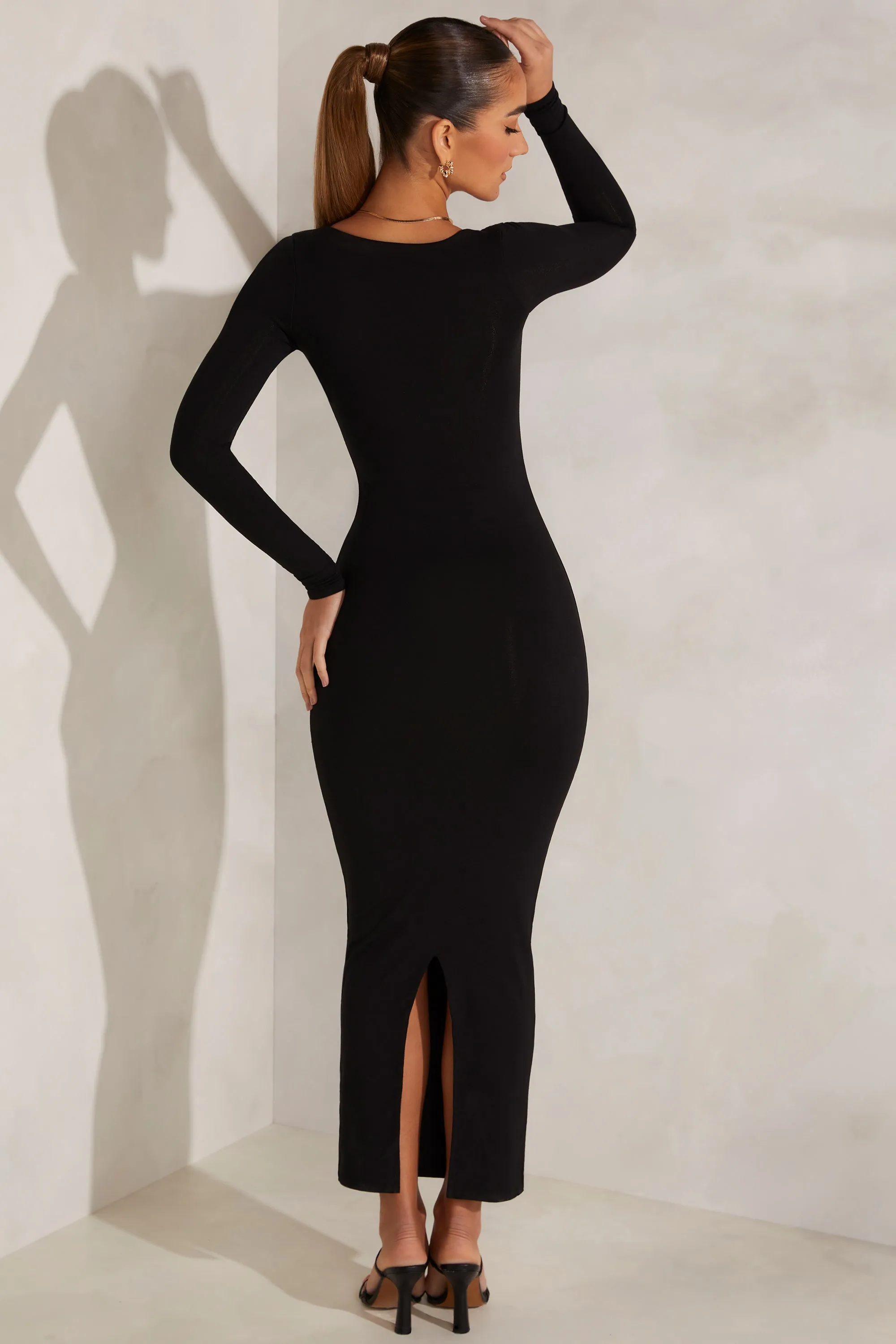Modal Square-Neck Maxi Dress in Black sold by Oh Polly product image thumbnail 2