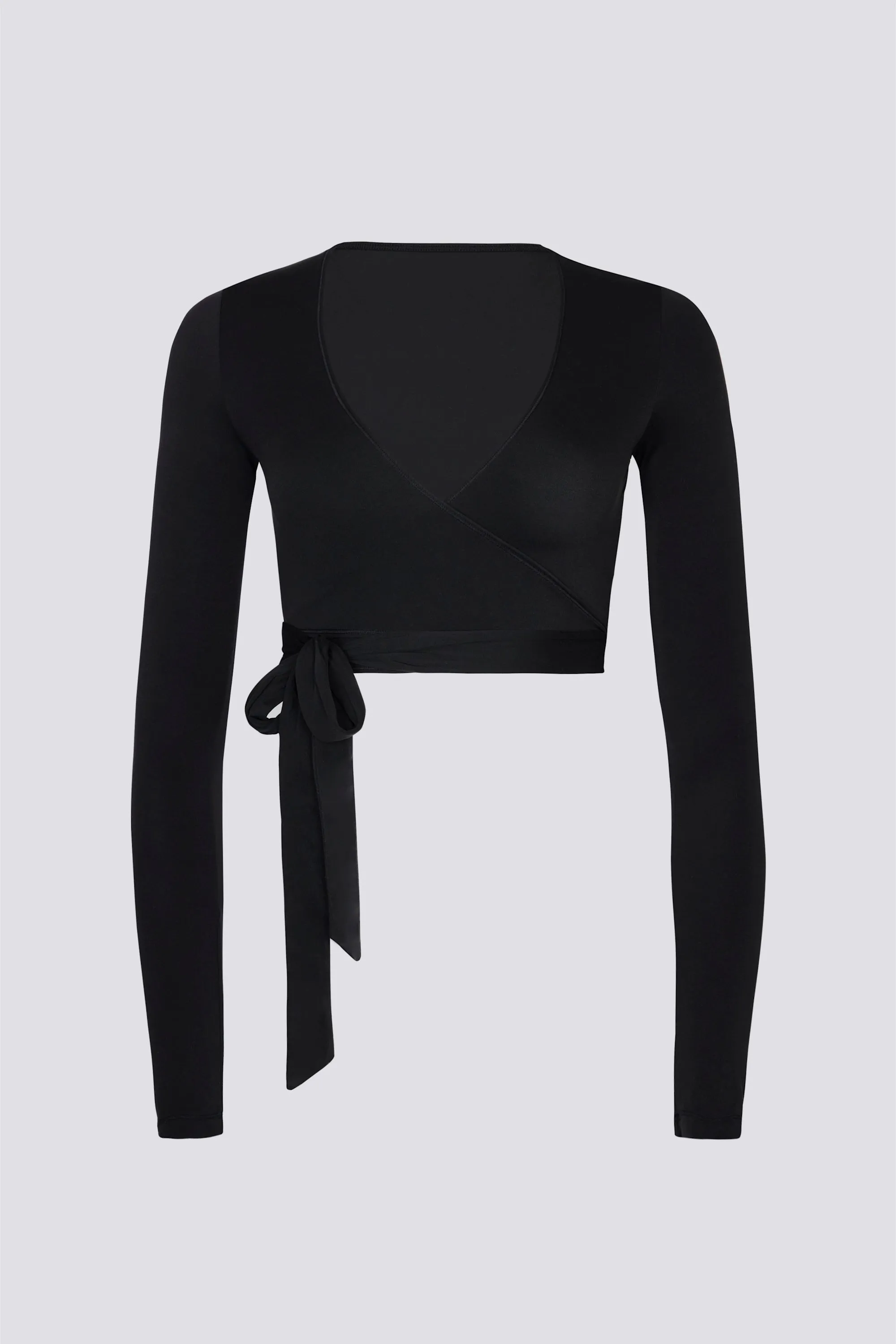 Soft Jersey Wrap Crop Top in Black sold by Oh Polly product image thumbnail 2