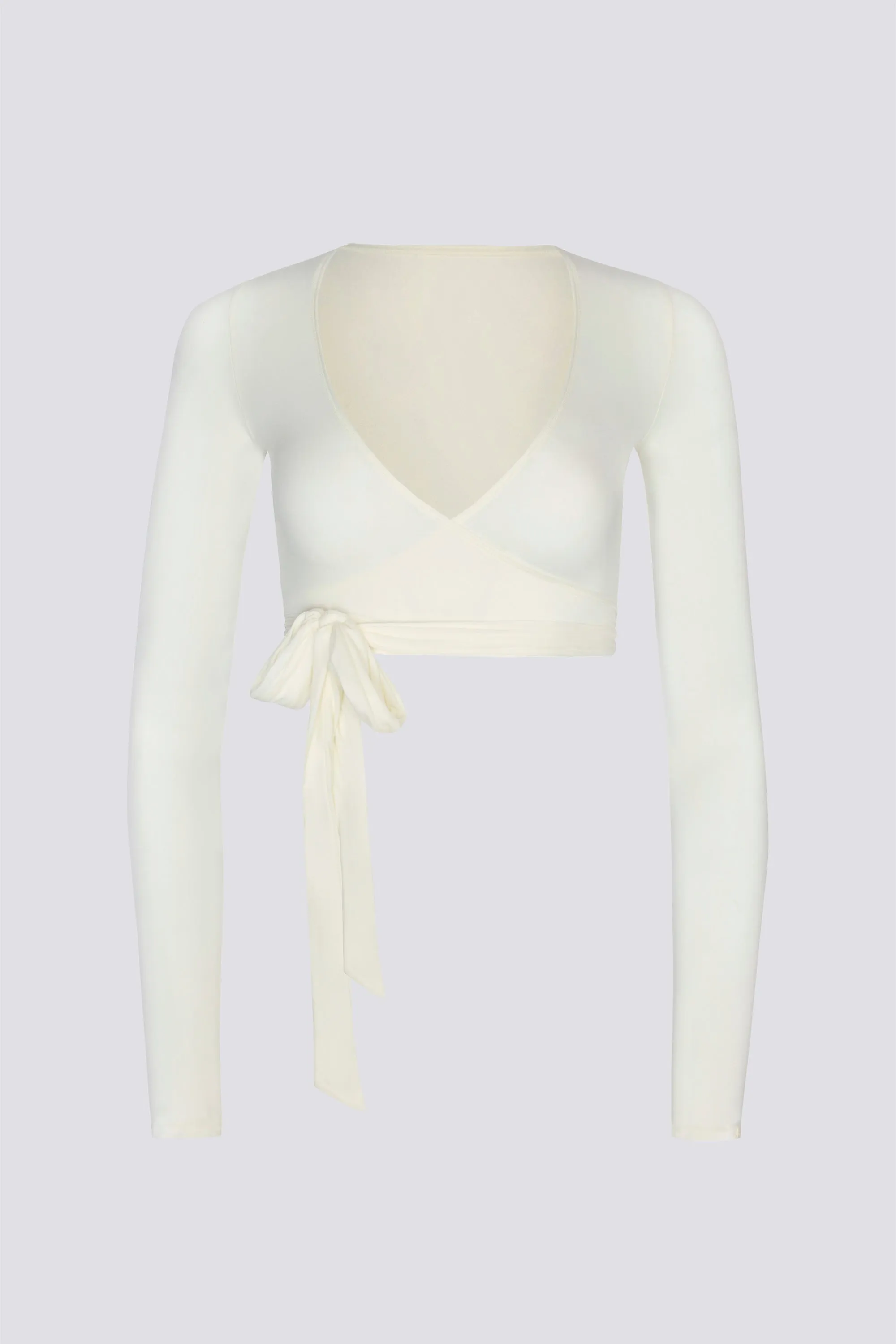 Soft Jersey Wrap Crop Top in White sold by Oh Polly product image thumbnail 2