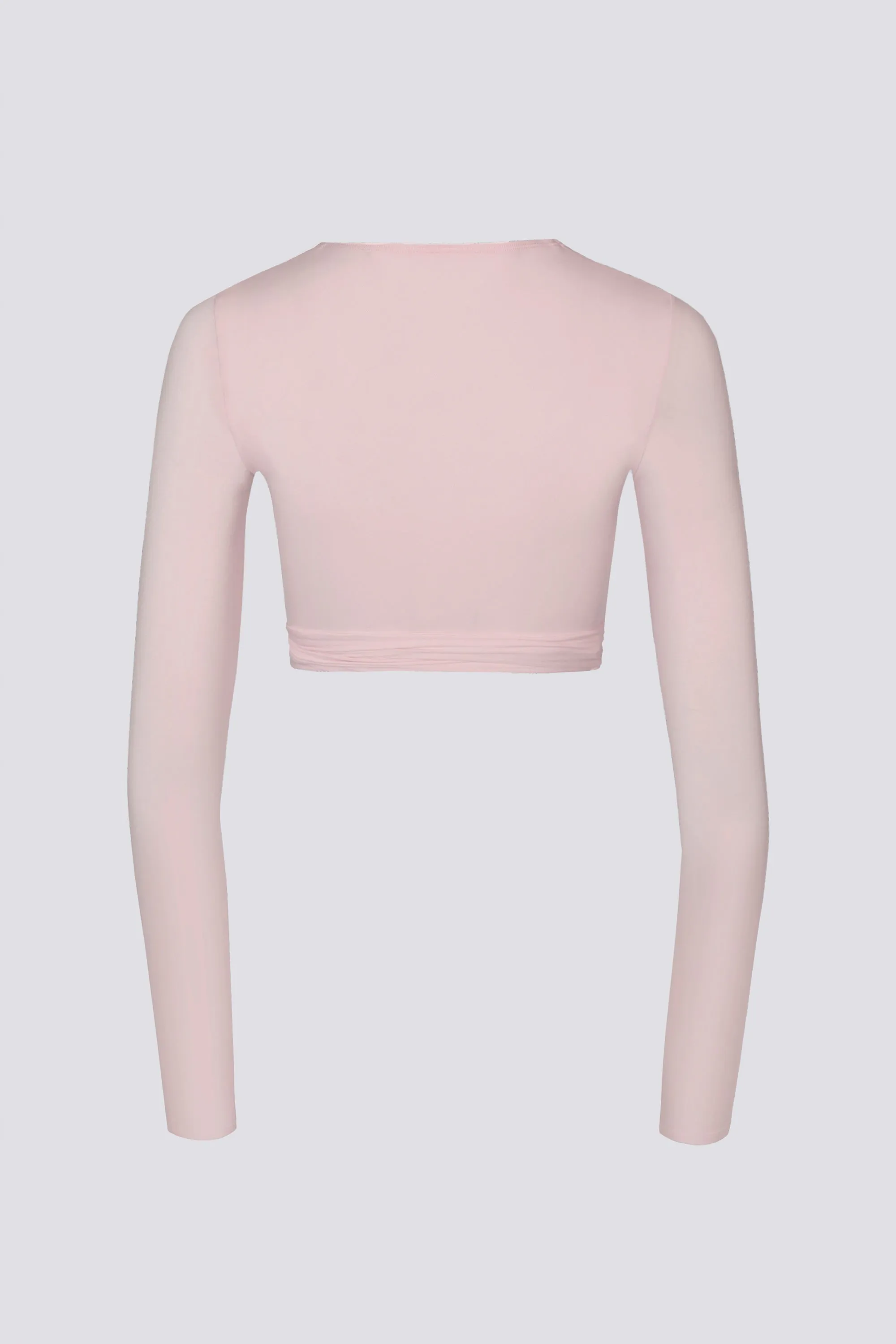 Soft Jersey Wrap Crop Top in Ballet Pink sold by Oh Polly product image thumbnail 4