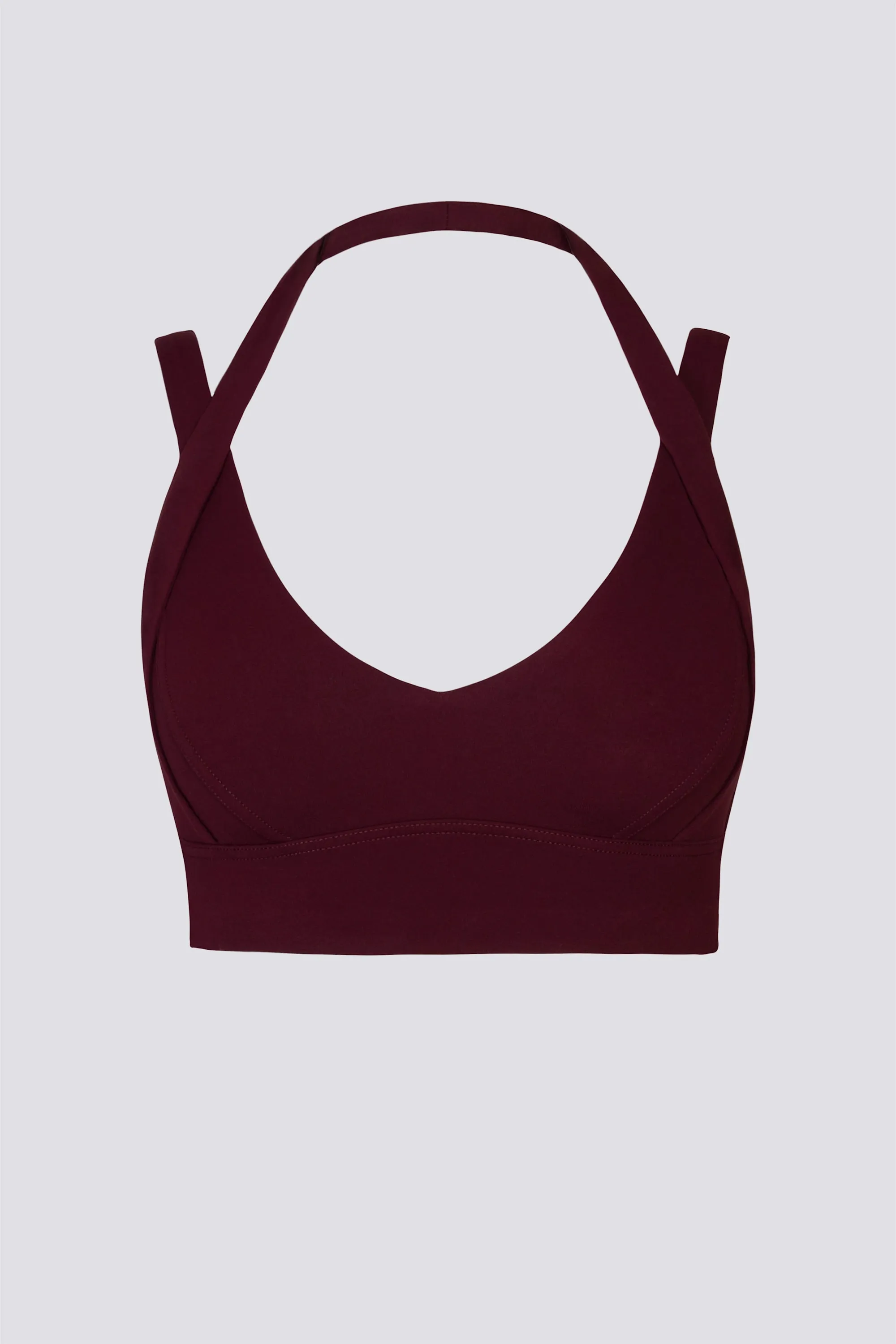 Soft Active Open-Back Sports Bra in Burgundy sold by Oh Polly product image thumbnail 2