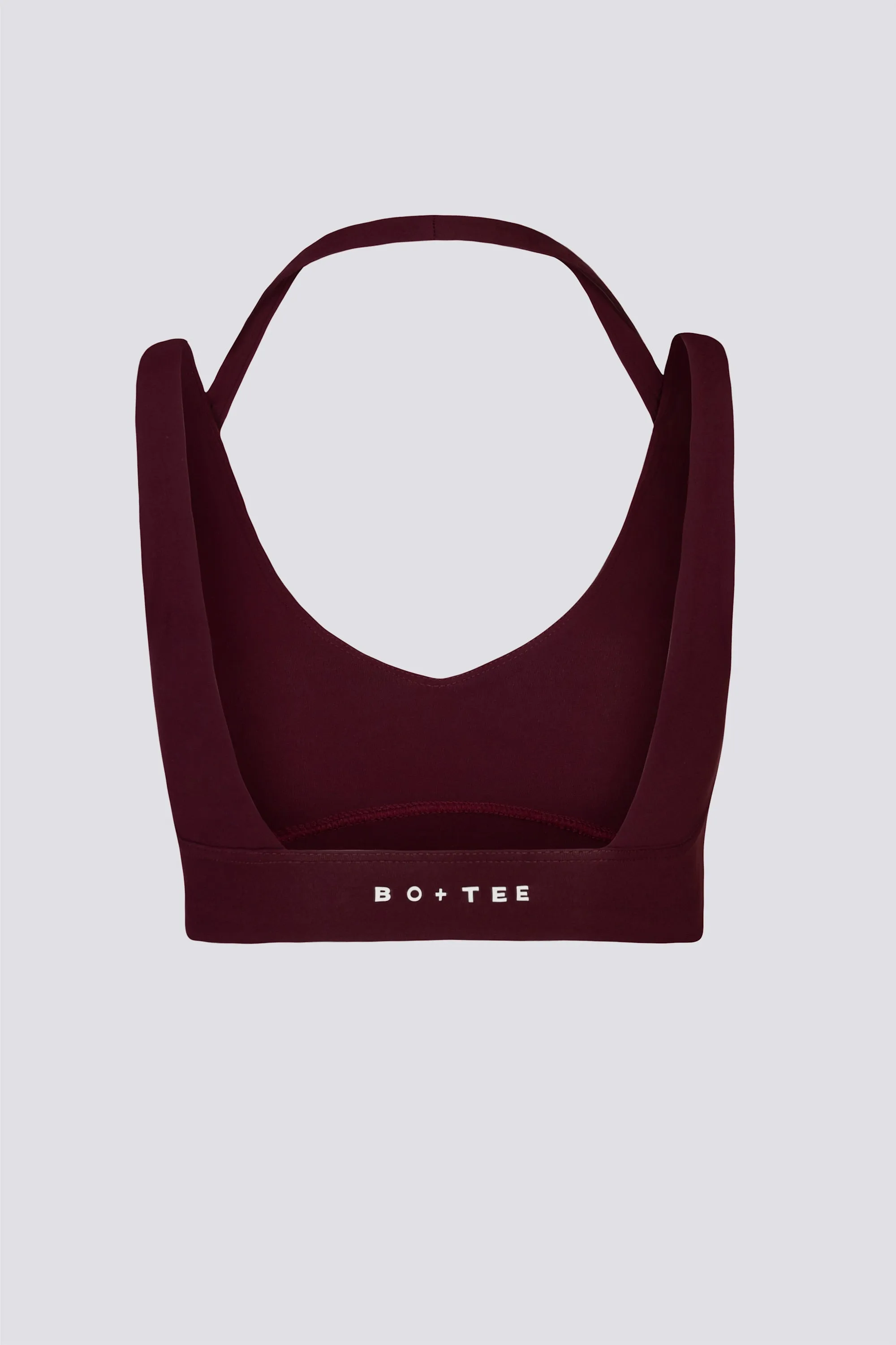 Soft Active Open-Back Sports Bra in Burgundy sold by Oh Polly product image thumbnail 4