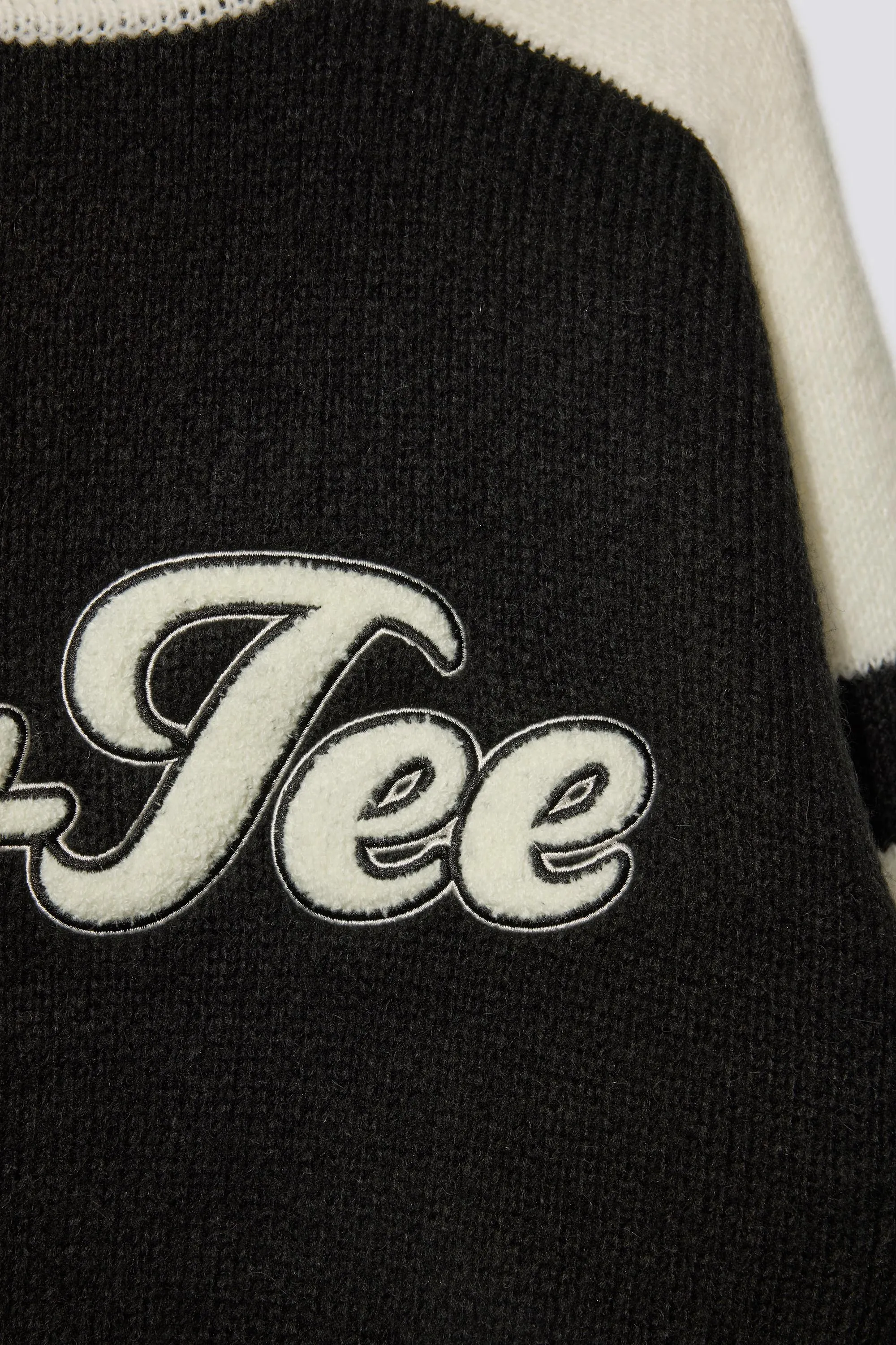 Knit Logo Cropped Jumper in Black sold by Oh Polly product image thumbnail 5