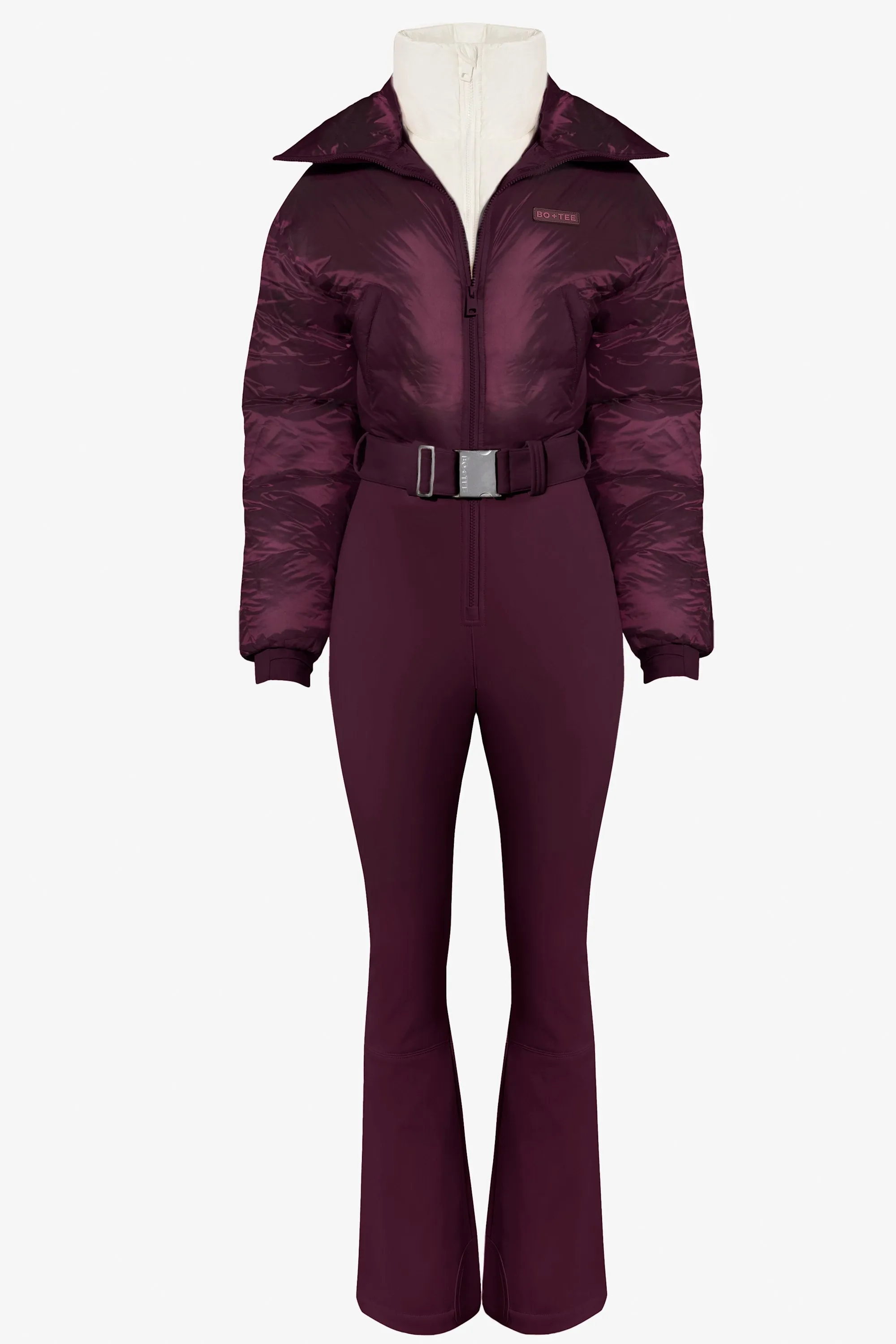 Waterproof Belted Layered Ski Suit in Burgundy sold by Oh Polly product image thumbnail 4