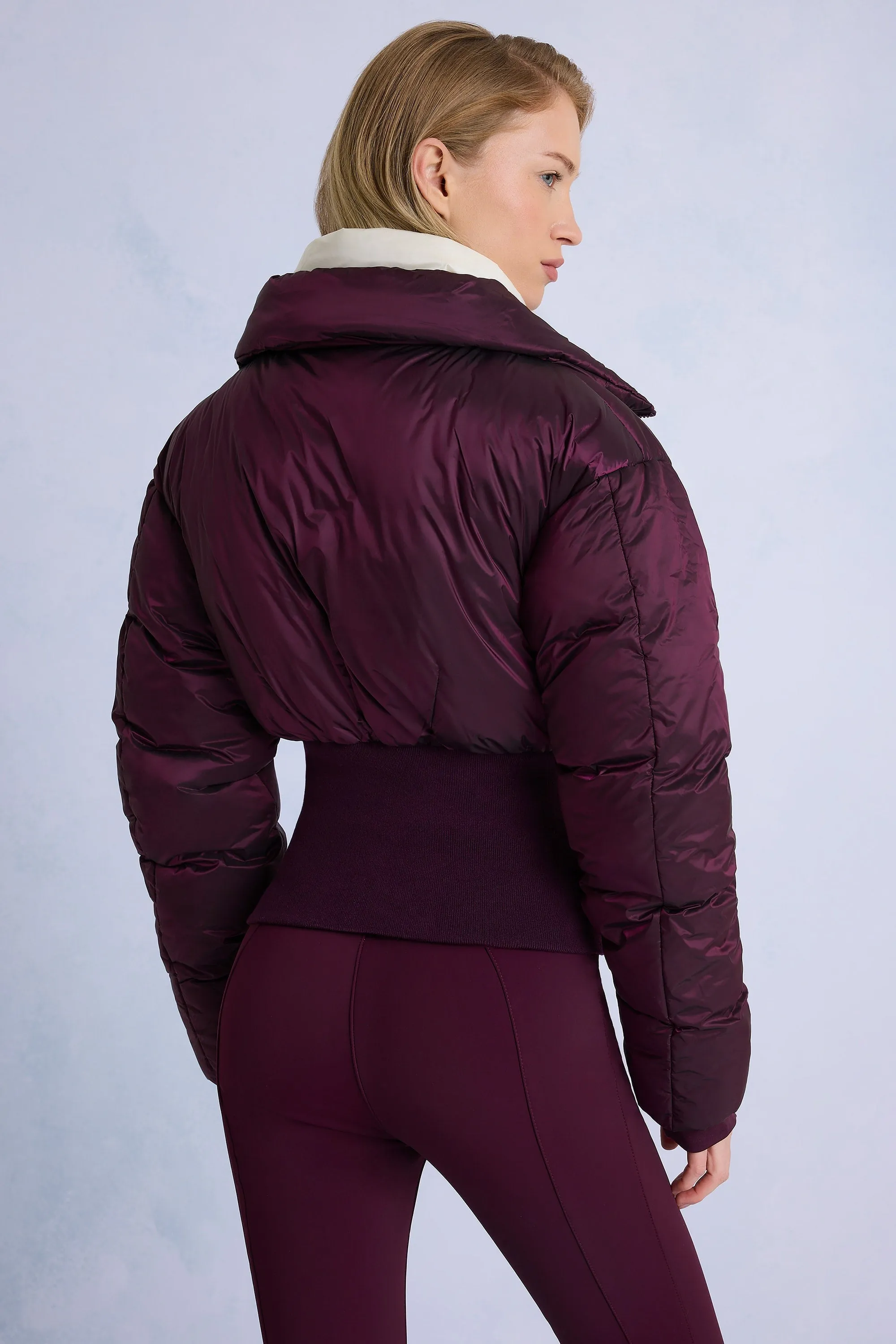 Waterproof Layered Ski Jacket in Burgundy sold by Oh Polly product image thumbnail 2