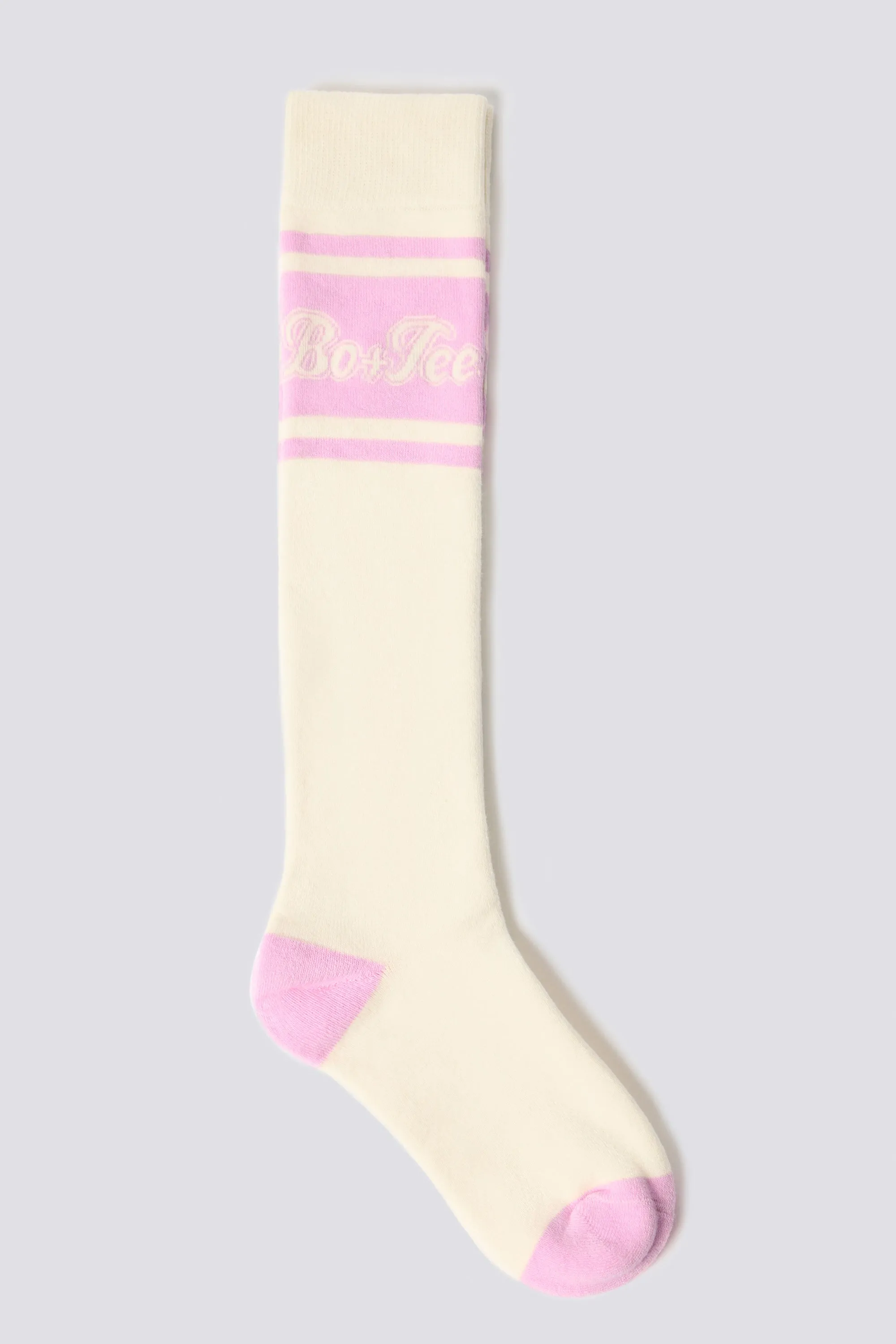 Cotton Knee-High Ski Socks in Powder Pink sold by Oh Polly product image thumbnail 4
