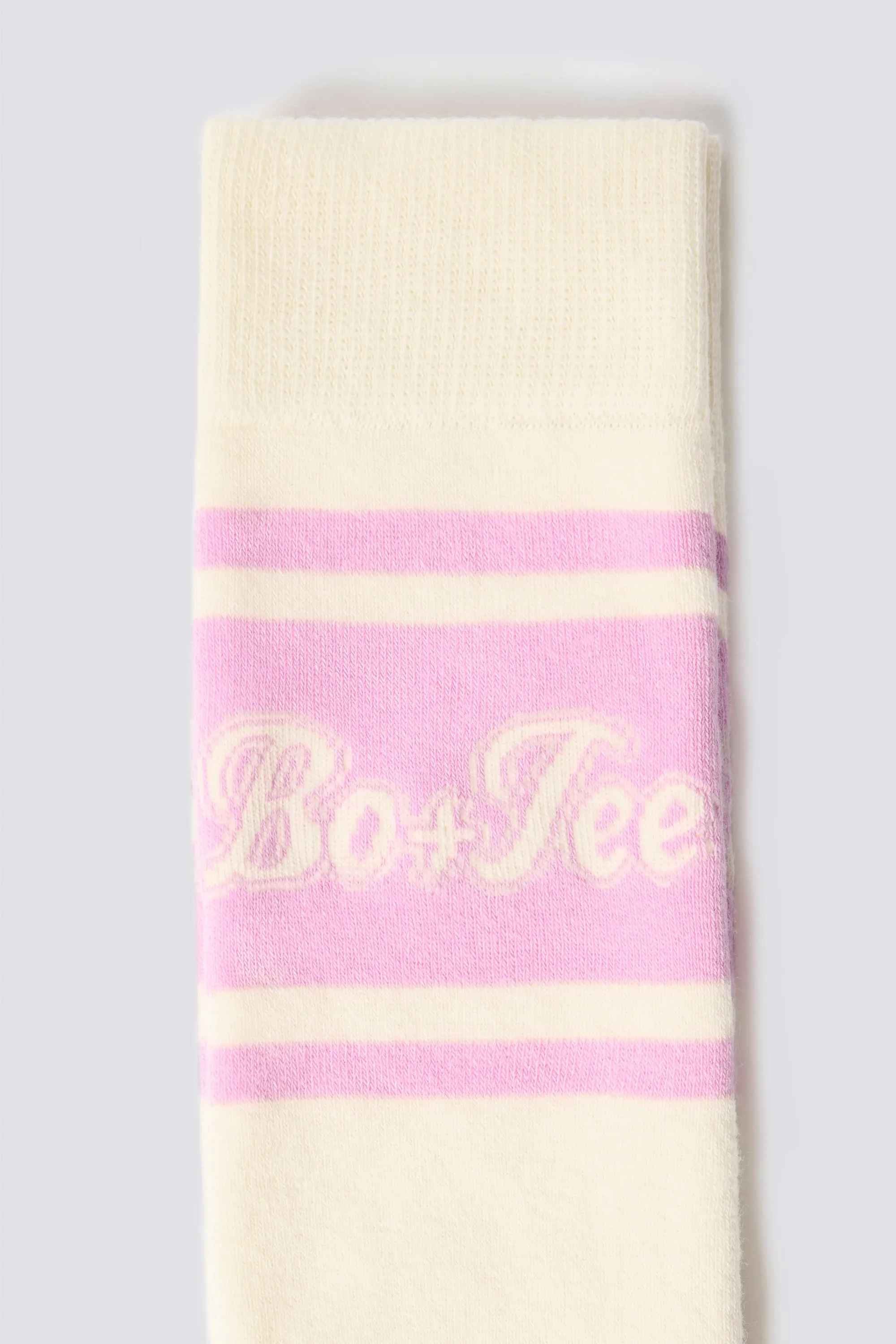 Cotton Knee-High Ski Socks in Powder Pink sold by Oh Polly product image thumbnail 3