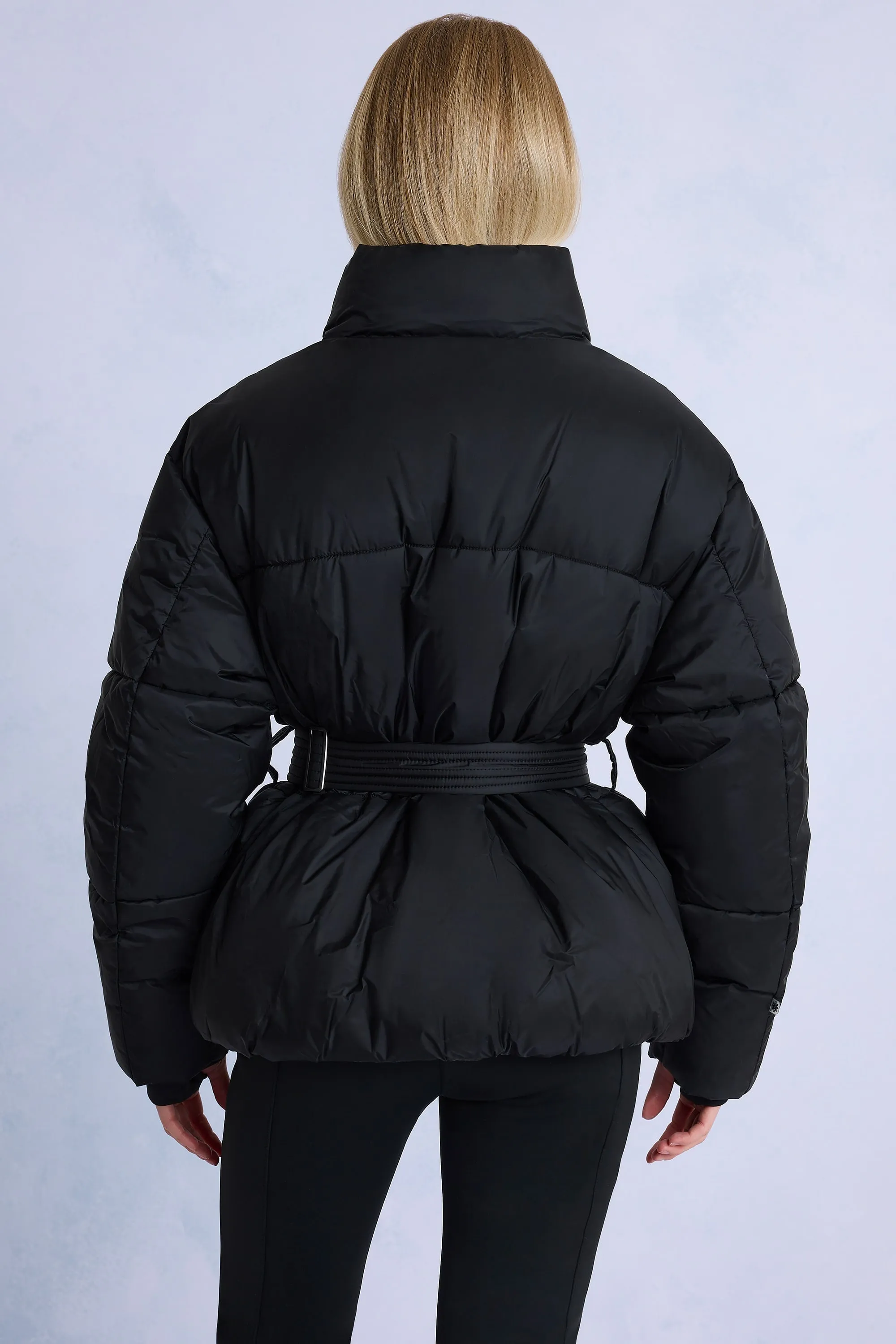 Waterproof Belted Oversized Ski Jacket in Black sold by Oh Polly product image thumbnail 2