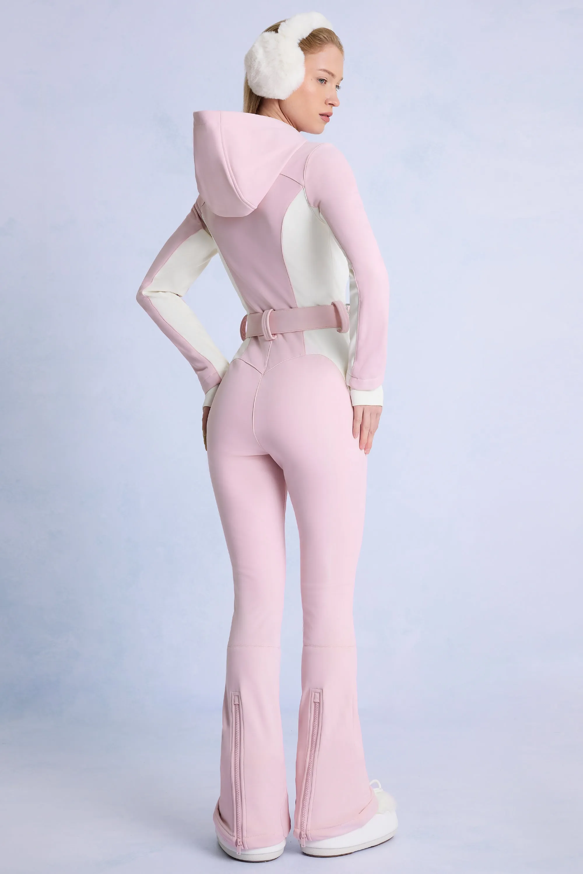 Waterproof Hooded Fitted Ski Suit in Powder Pink sold by Oh Polly product image thumbnail 2