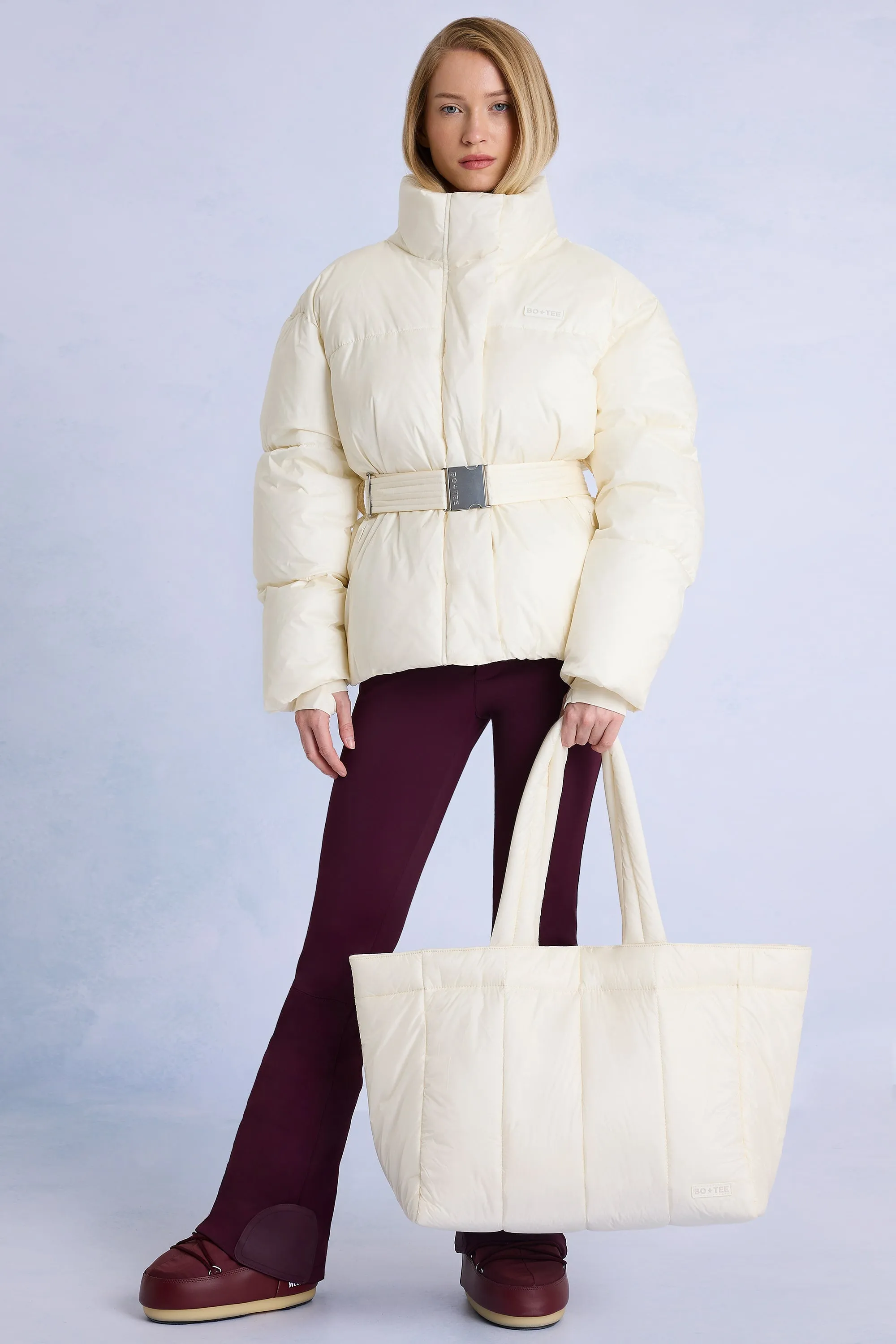 Waterproof Puffer Tote Bag in Ice sold by Oh Polly