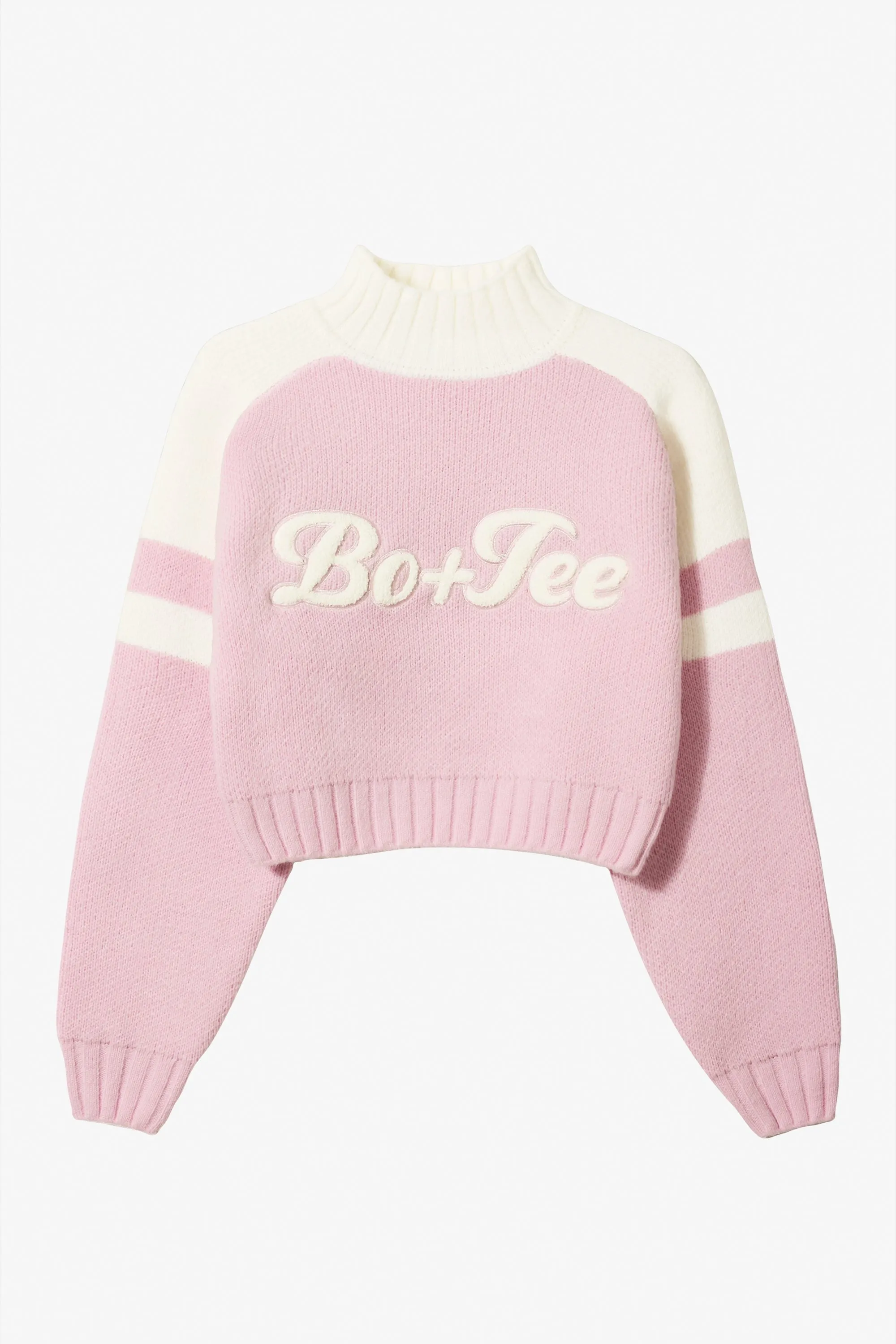 Knit Logo Cropped Jumper in Powder Pink sold by Oh Polly product image thumbnail 3