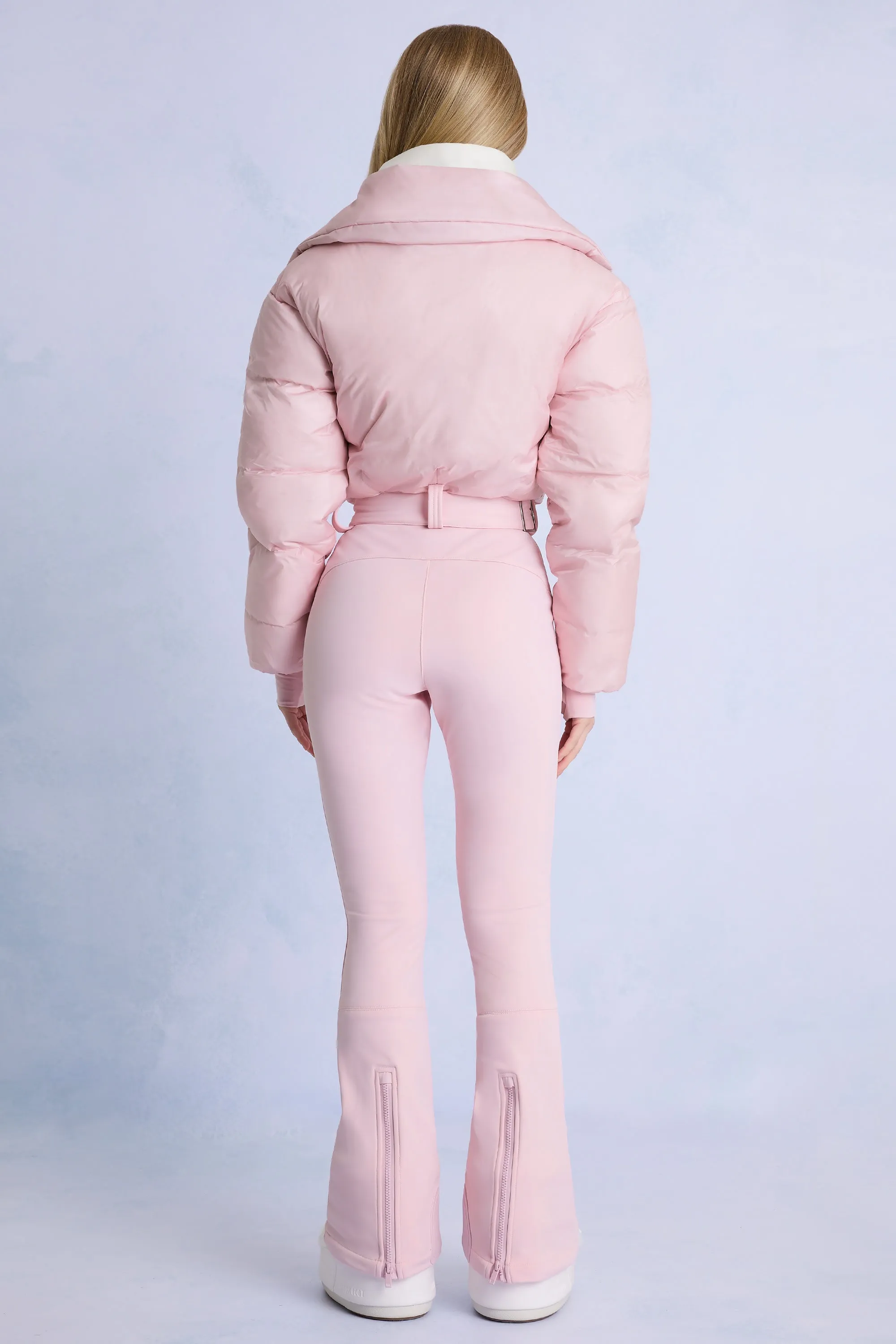 Waterproof Belted Layered Ski Suit in Powder Pink sold by Oh Polly product image thumbnail 2