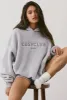 Oversized Fleece Hooded Sweatshirt in Fog sold by Oh Polly