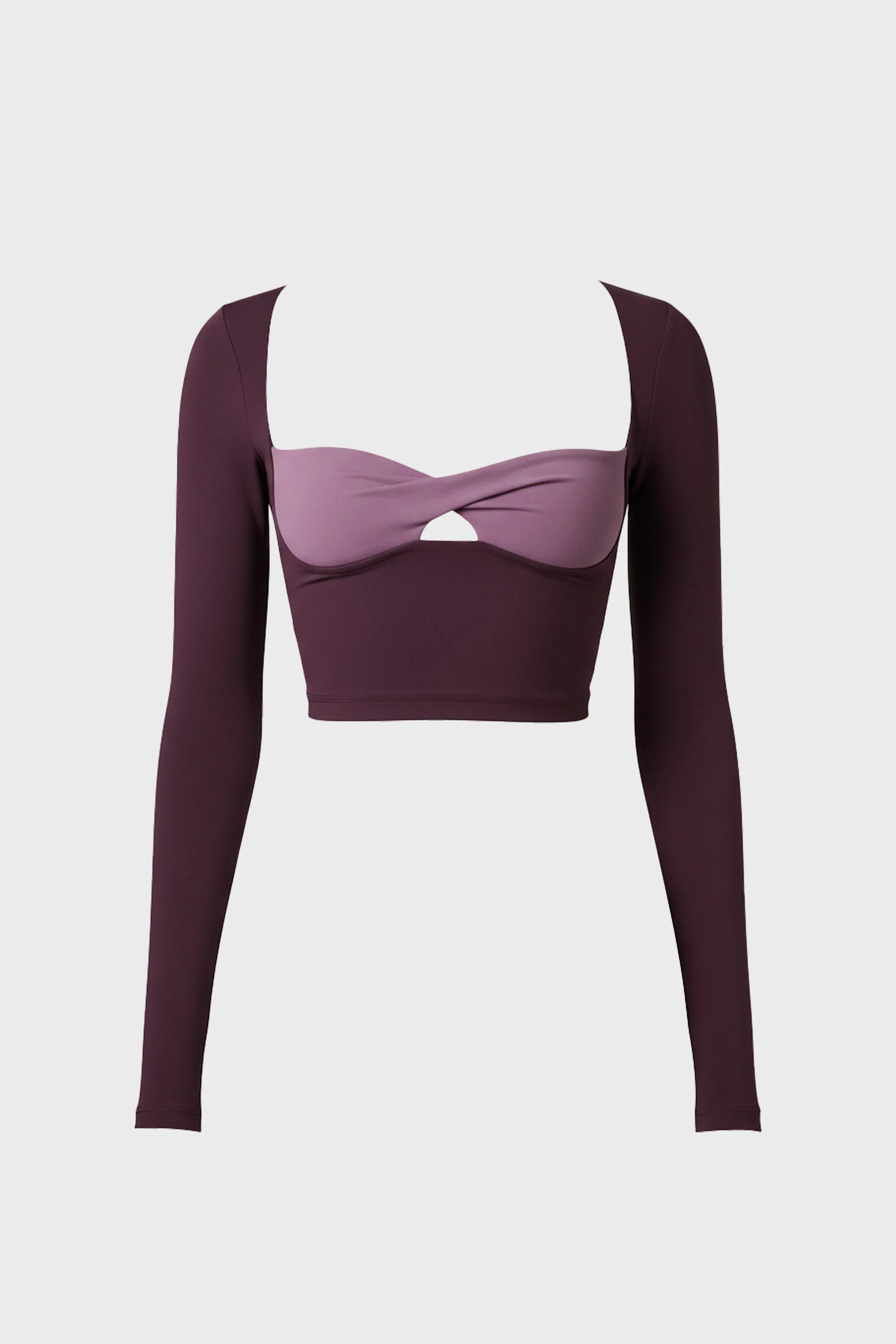 Soft Active Twist-Front Crop Top in Plum sold by Oh Polly product image thumbnail 3