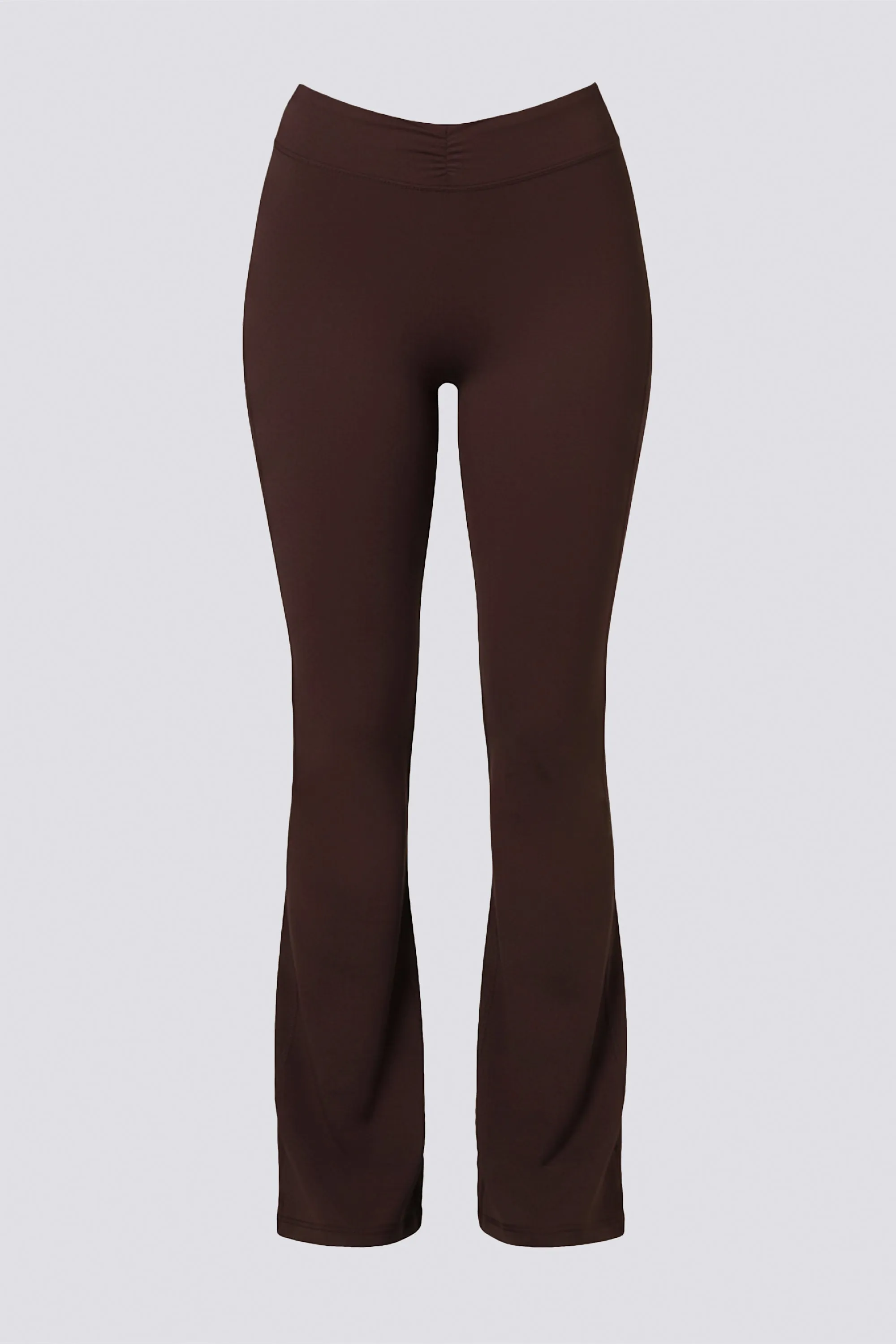 Soft Active Ruched Flared Trousers in Espresso sold by Oh Polly product image thumbnail 3