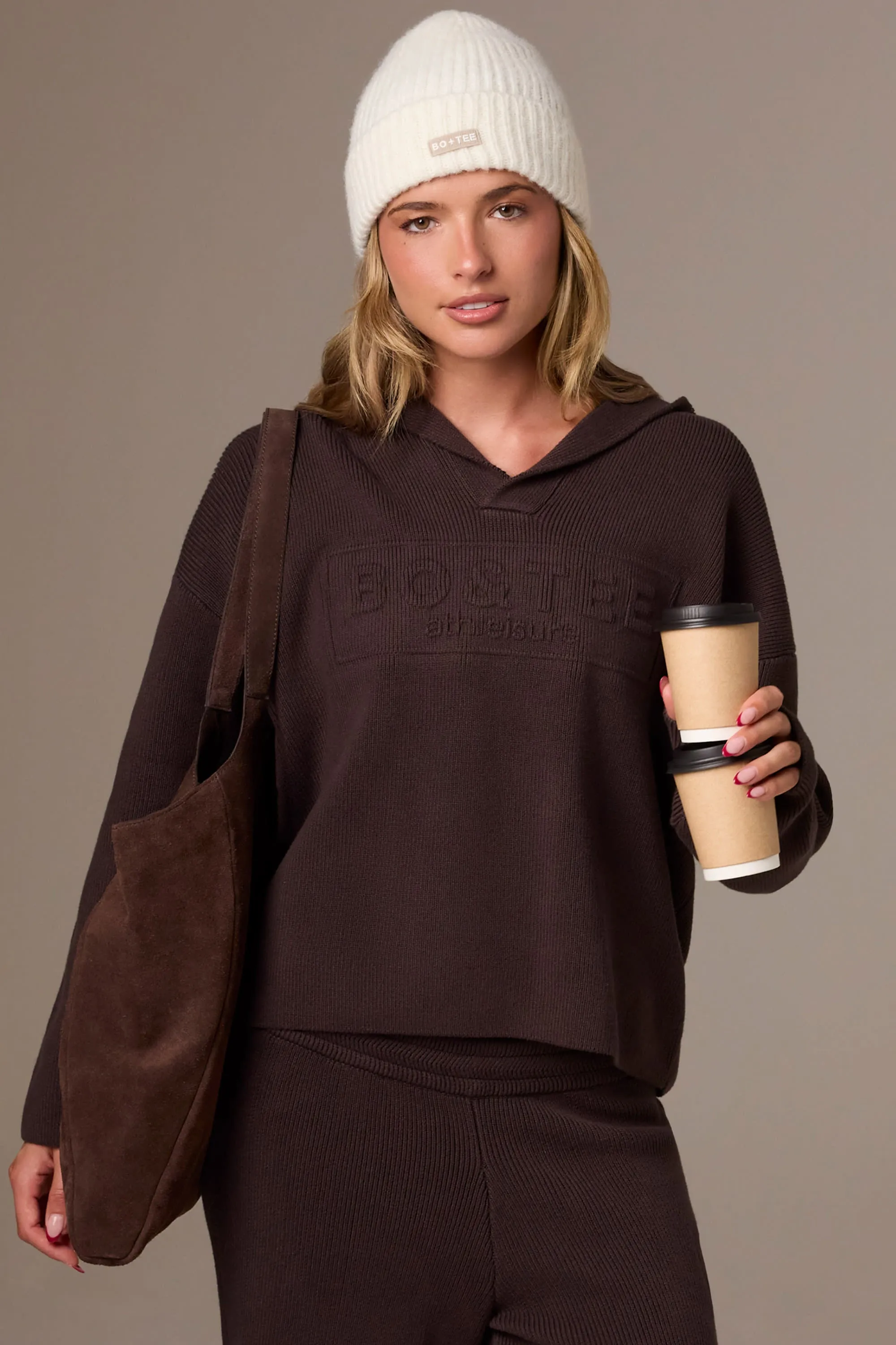 Suede Tote Bag in Espresso sold by Oh Polly product image thumbnail 2