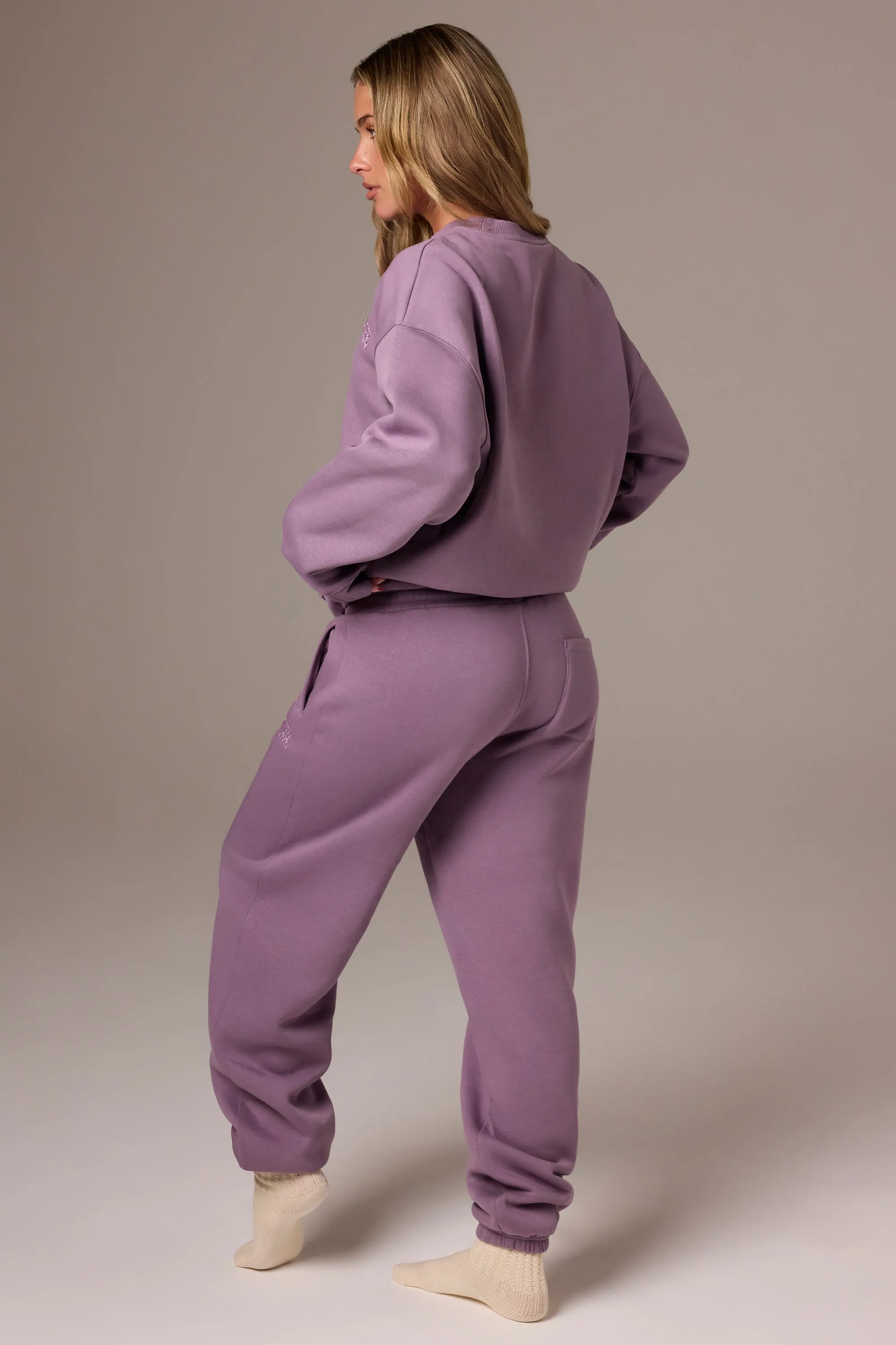 Brushed Jersey Mid-Rise Relaxed Joggers in Dusk sold by Oh Polly product image thumbnail 2