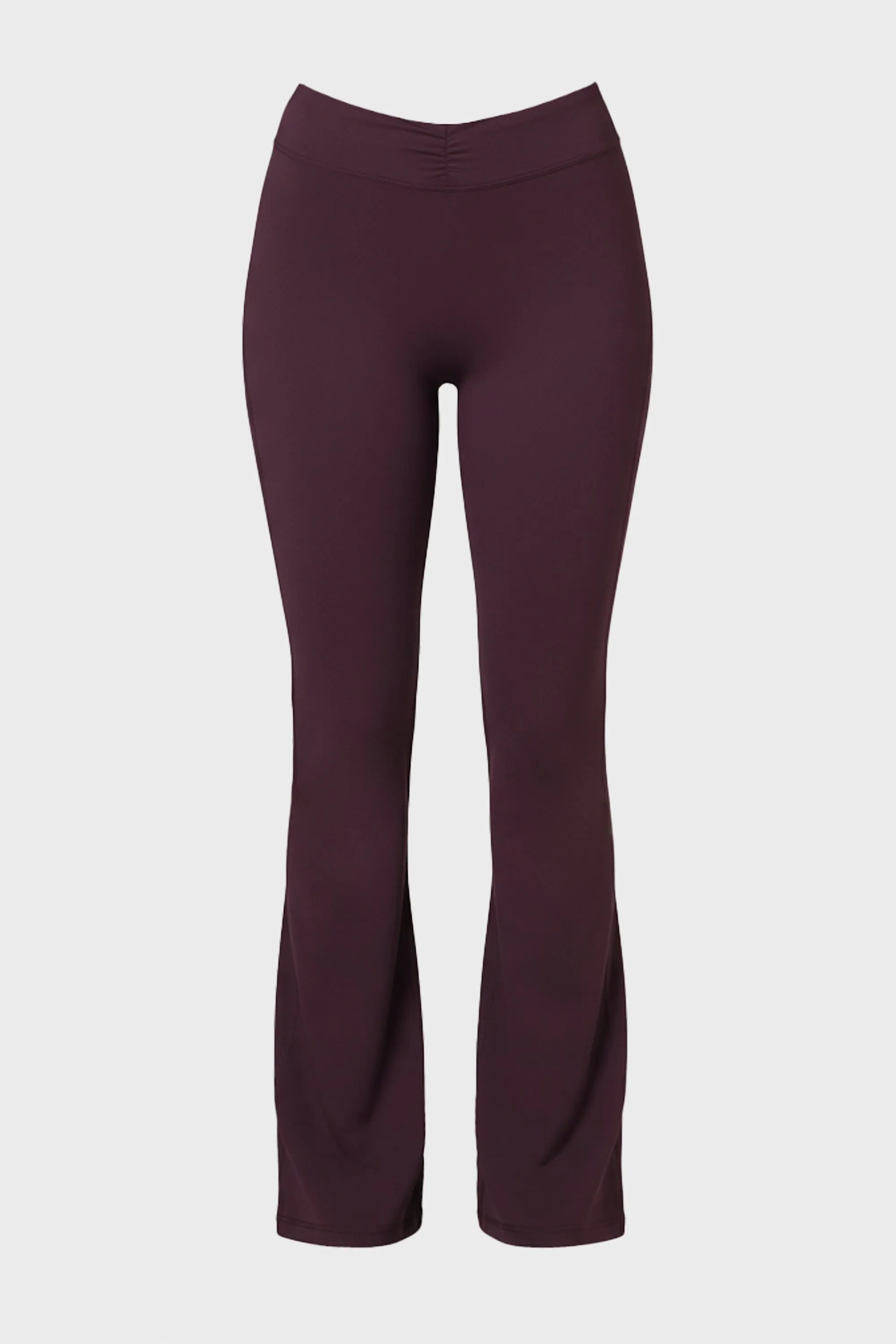 Soft Active Ruched Flared Trousers in Plum sold by Oh Polly product image thumbnail 3