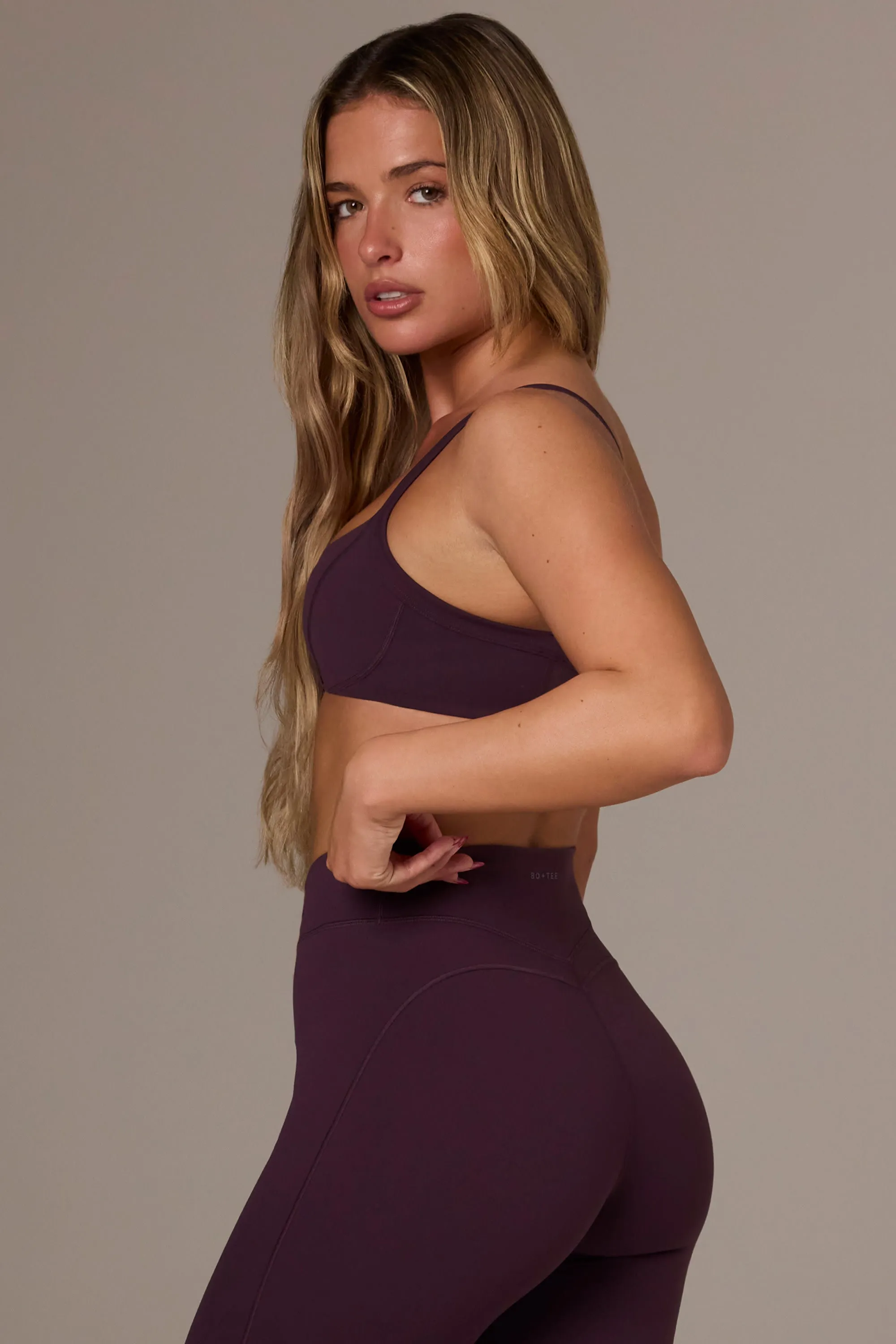 Soft Active Seam-Detail Sports Bra in Dusk sold by Oh Polly product image thumbnail 2