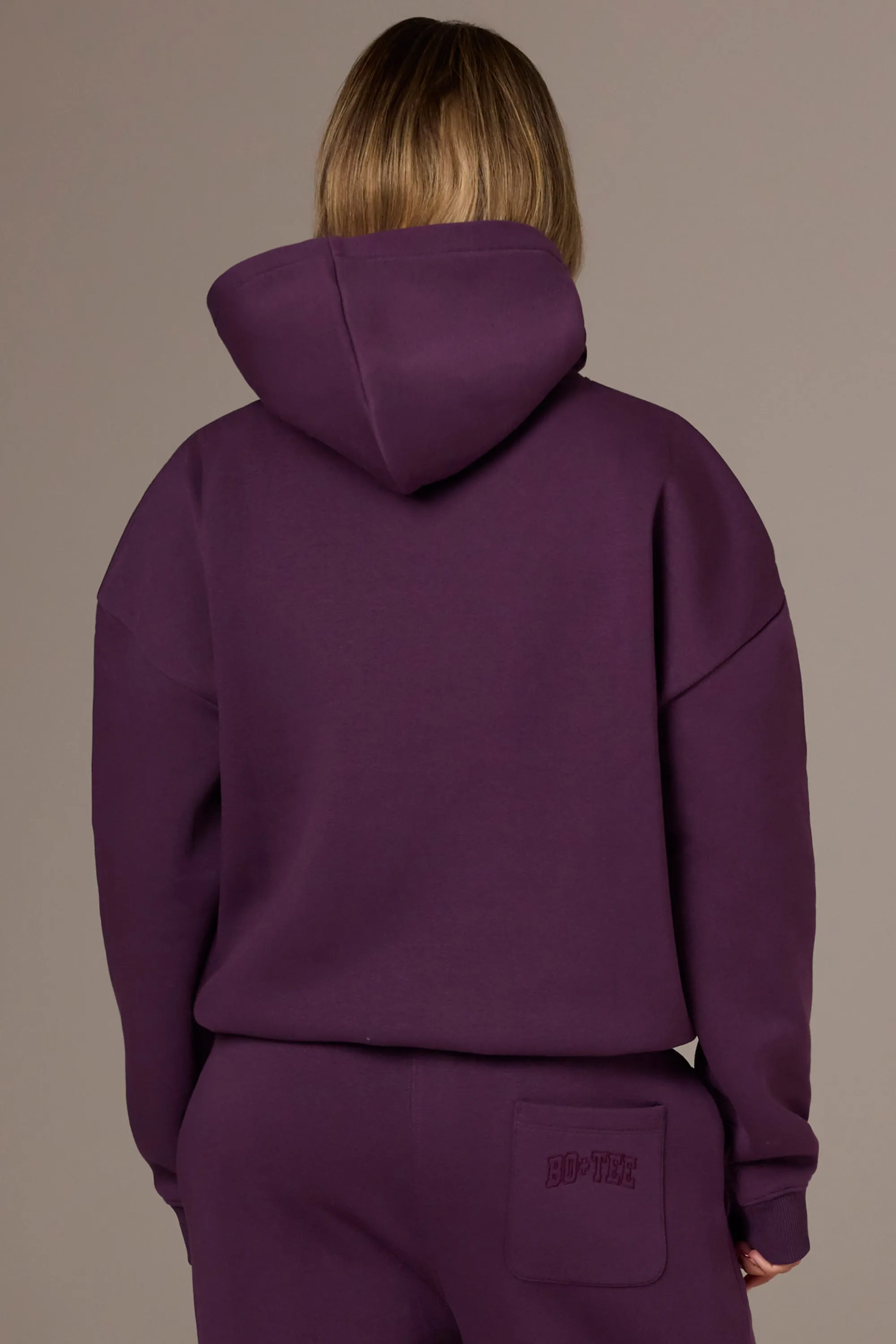 Embroidered Oversized Hoodie in Plum sold by Oh Polly product image thumbnail 2
