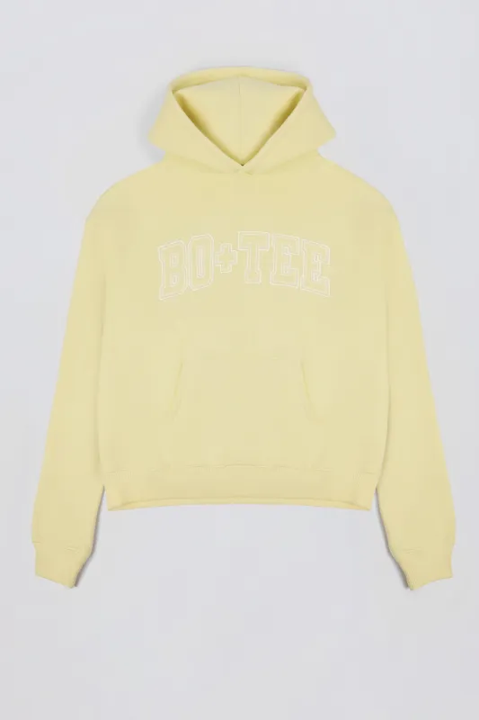 Embroidered Oversized Hoodie in Soft Yellow sold by Oh Polly