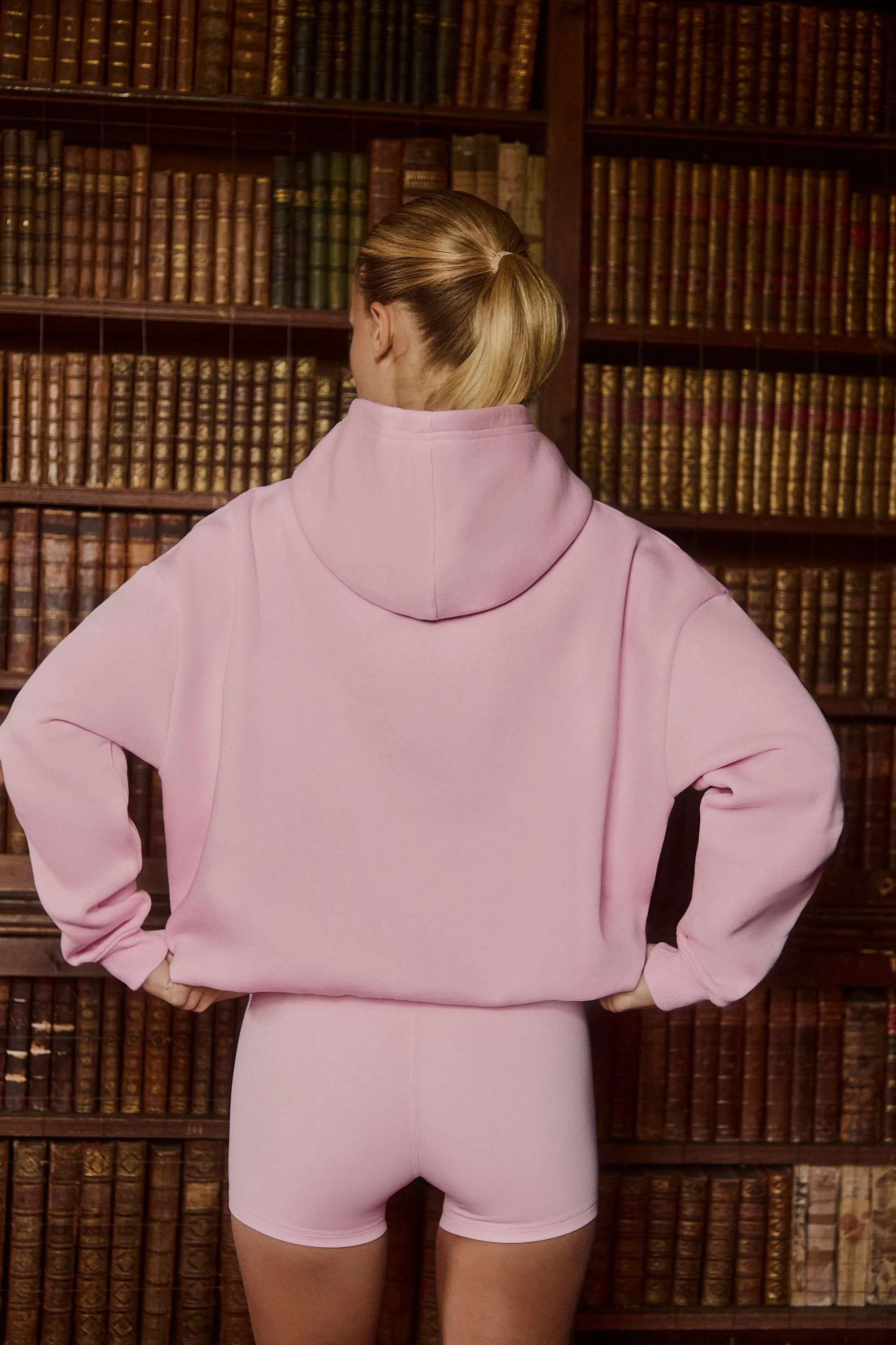 Embroidered Oversized Hoodie in Powder Pink sold by Oh Polly product image thumbnail 3