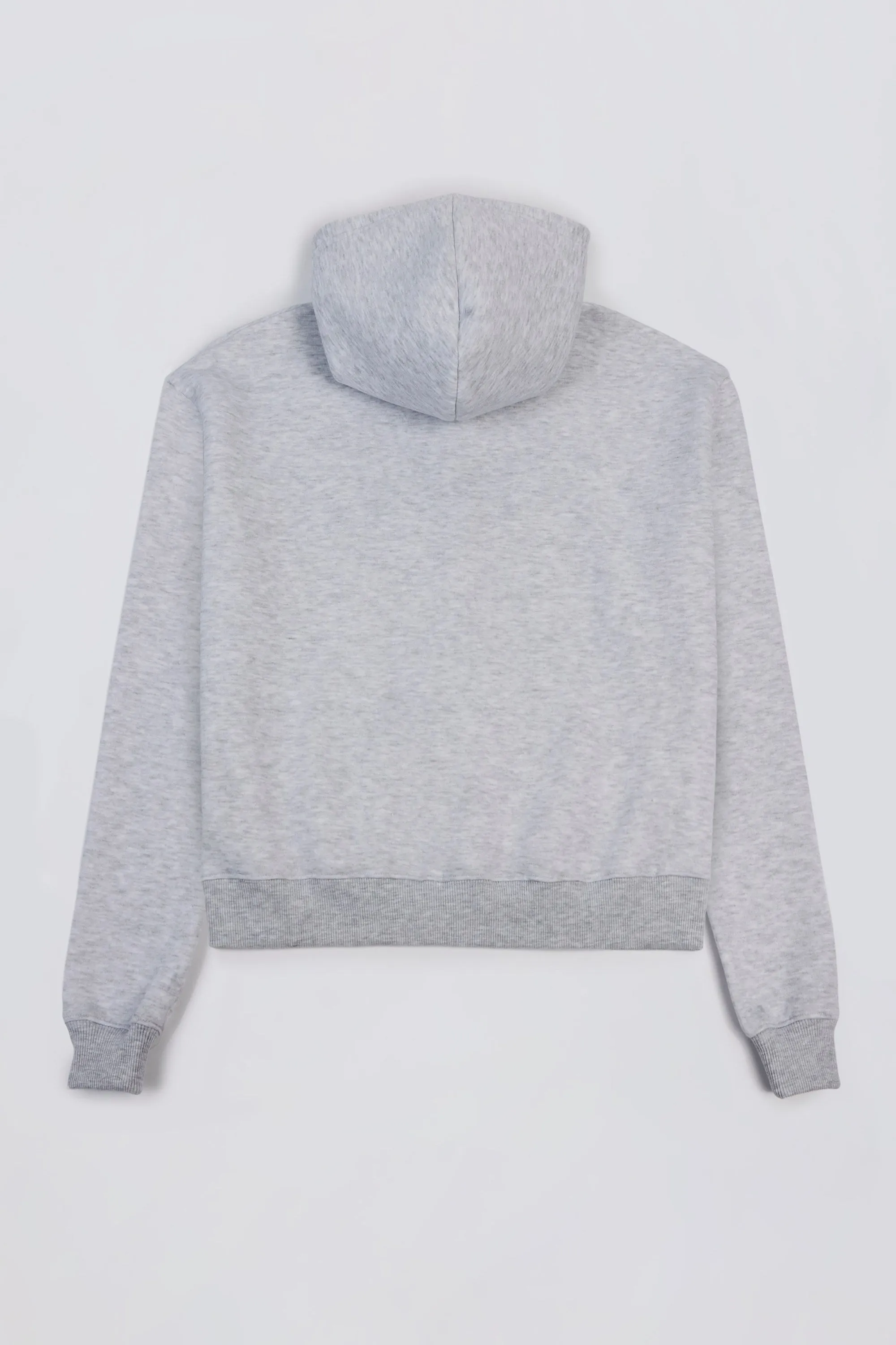 Embroidered Oversized Hoodie in Grey Marl sold by Oh Polly product image thumbnail 5