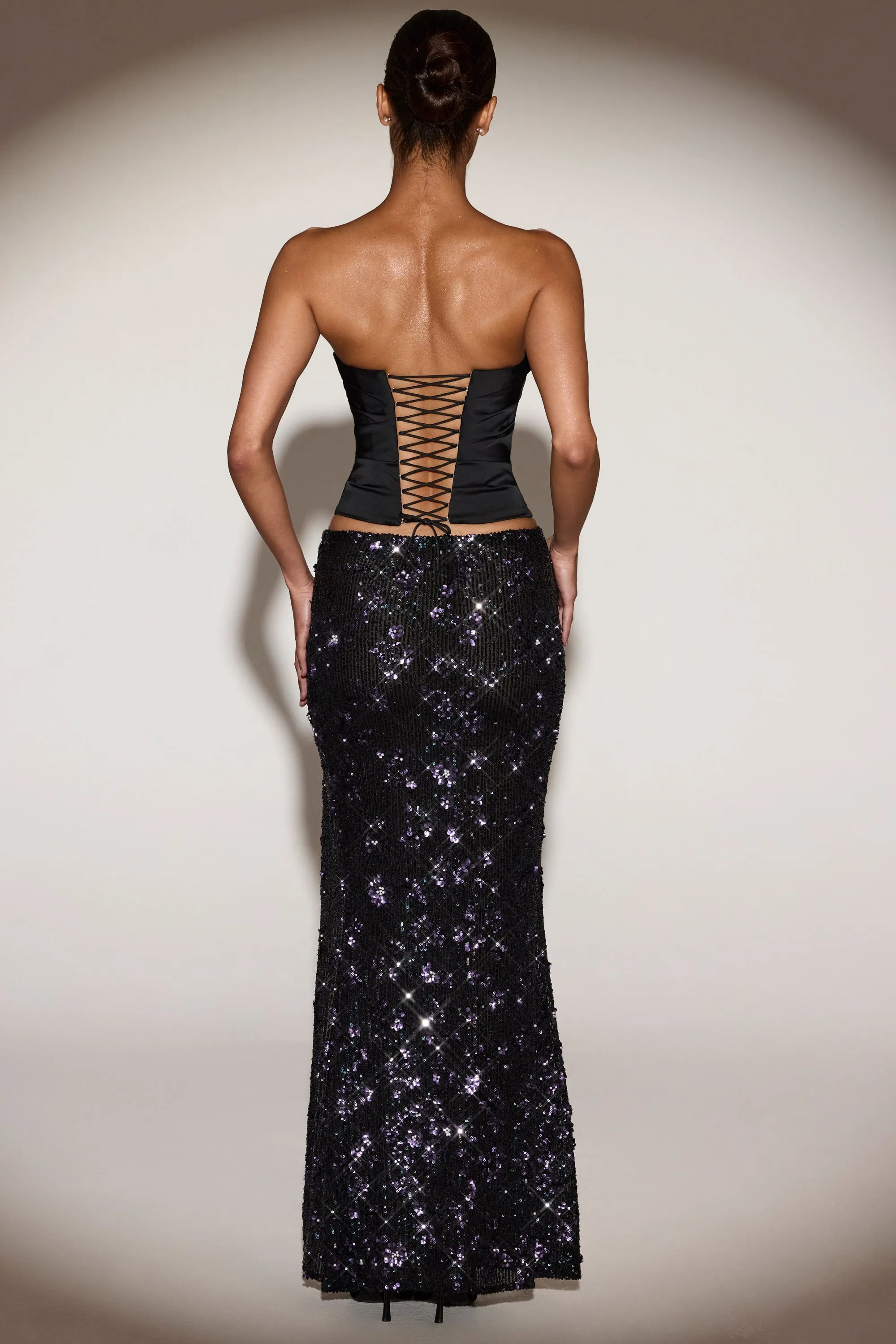 Embellished Mid-Rise Maxi Skirt in Black Purple sold by Oh Polly product image thumbnail 2