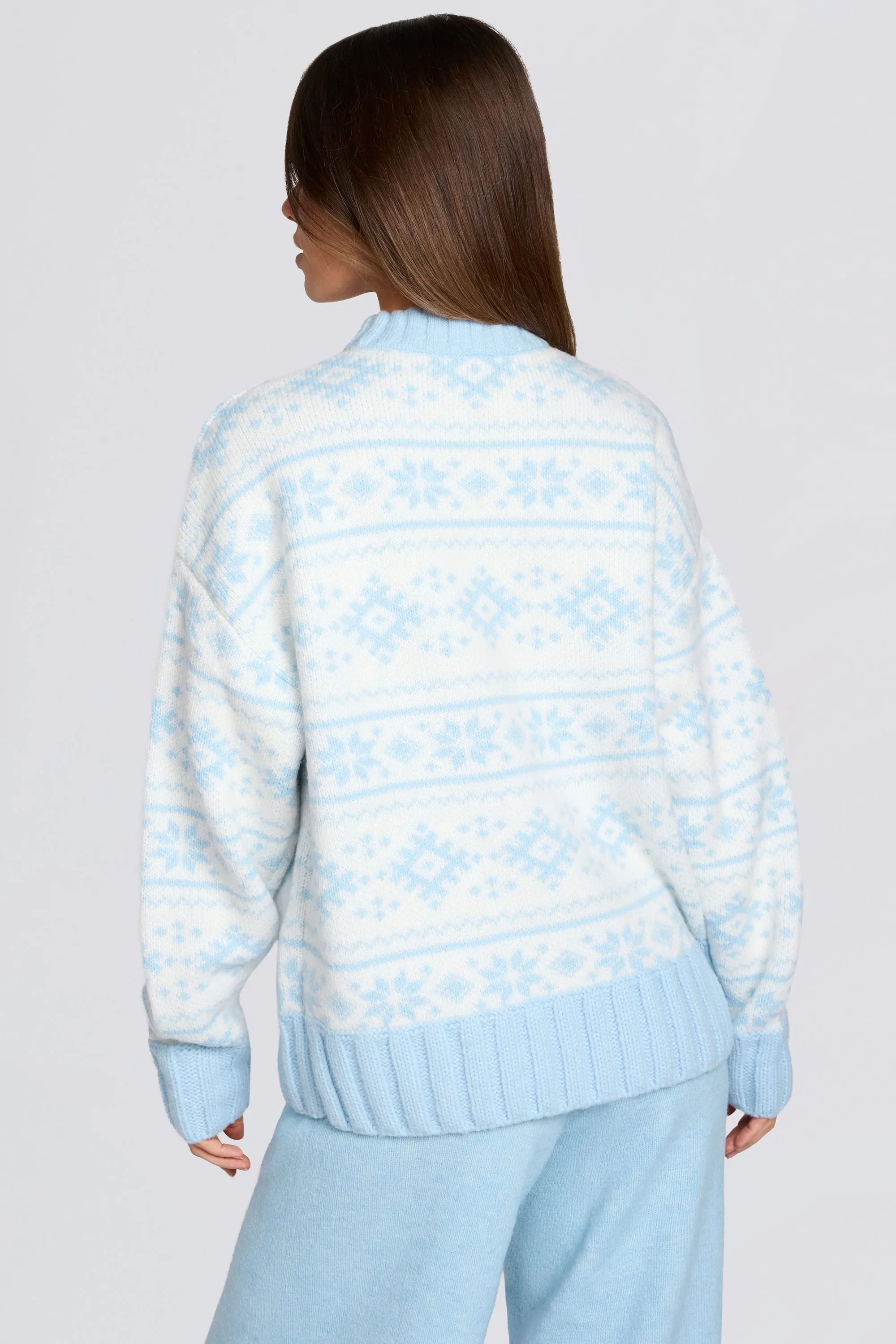 Jacquard-Knit Oversized Jumper in Powder Blue sold by Oh Polly product image thumbnail 2