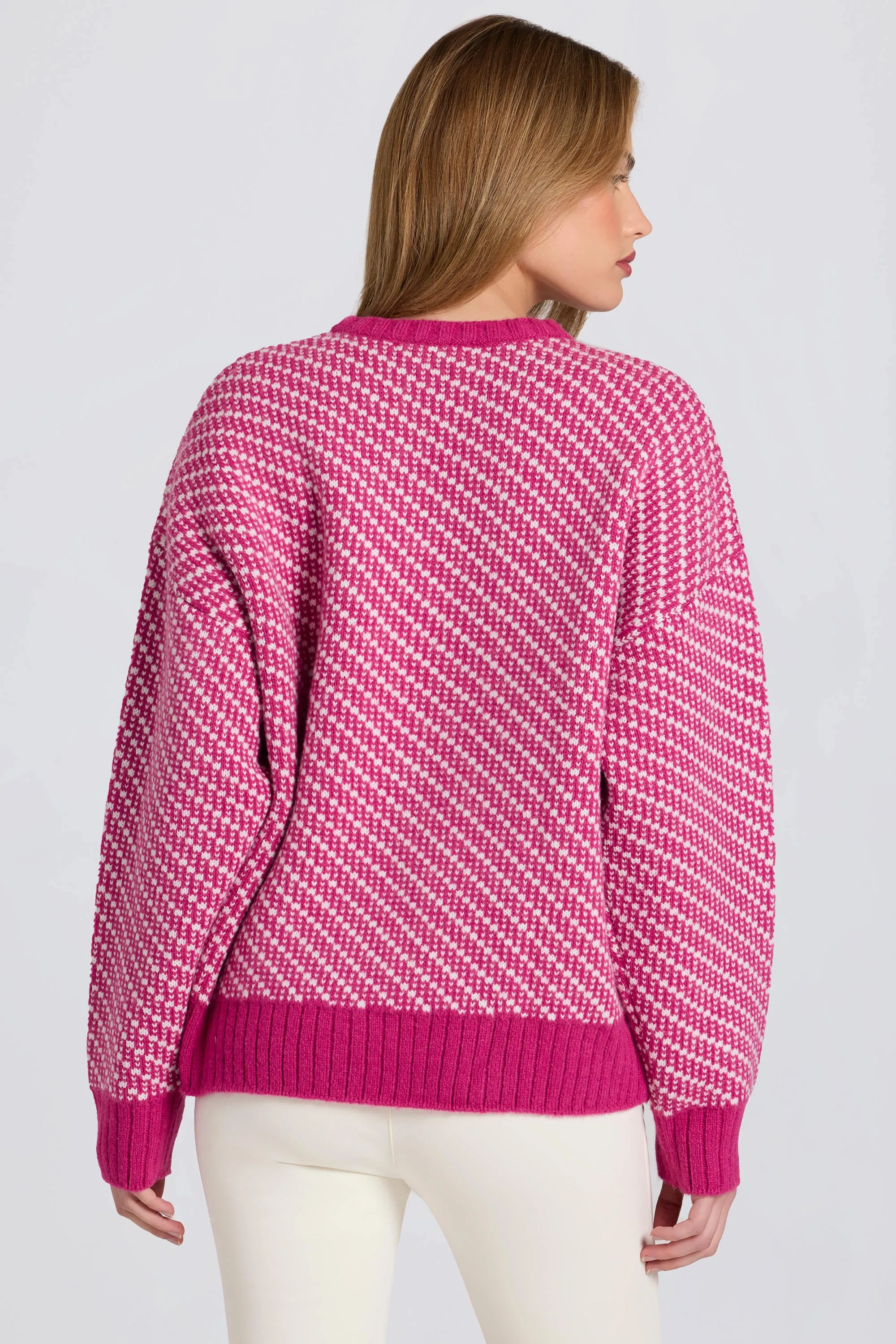 Knit Logo Oversized Jumper in Magenta Pink sold by Oh Polly product image thumbnail 3