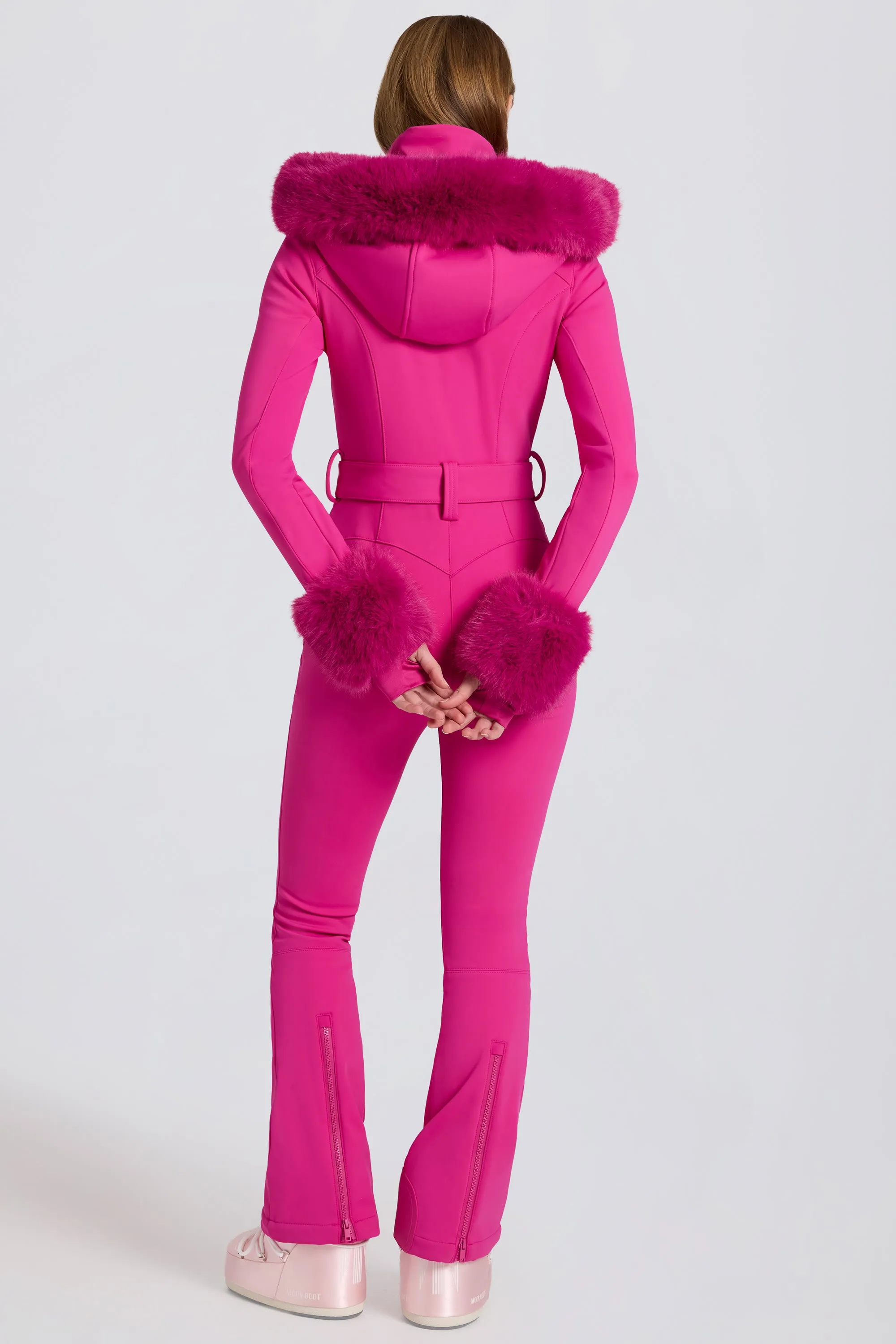 Waterproof Faux-Fur Hood Fitted Ski Suit in Magenta Pink sold by Oh Polly product image thumbnail 3