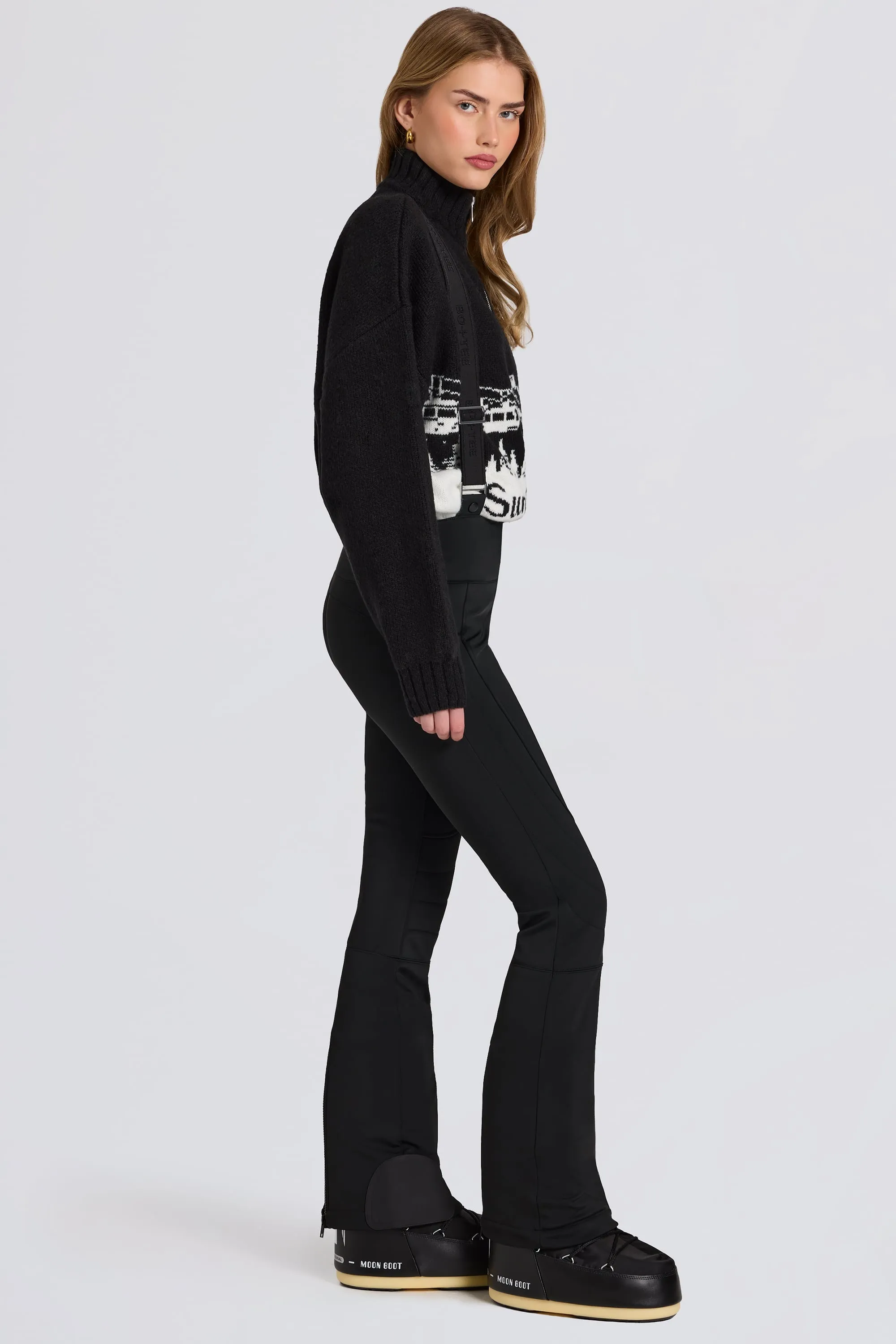 Waterproof High-Rise Salopettes with Suspenders in Black sold by Oh Polly product image thumbnail 4