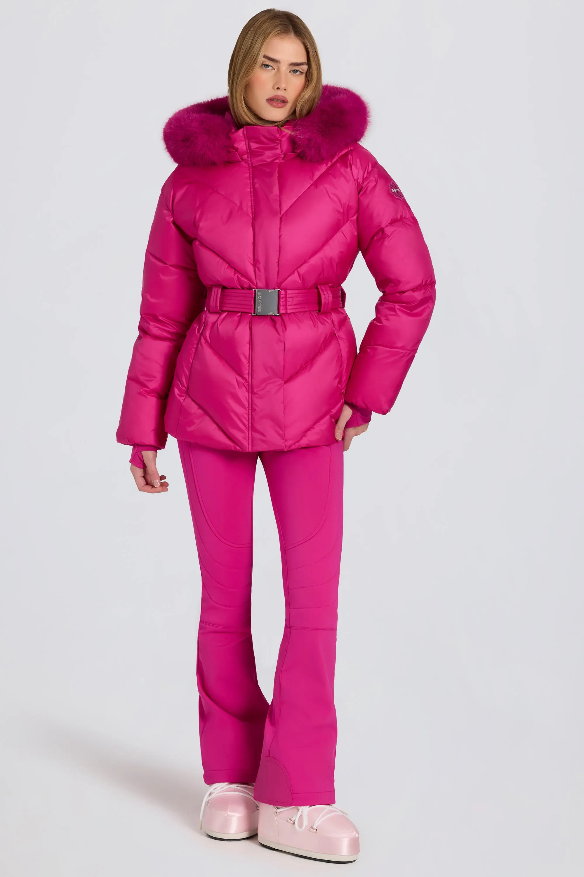 Waterproof Faux-Fur Hood Ski Jacket in Magenta Pink sold by Oh Polly product image thumbnail 4
