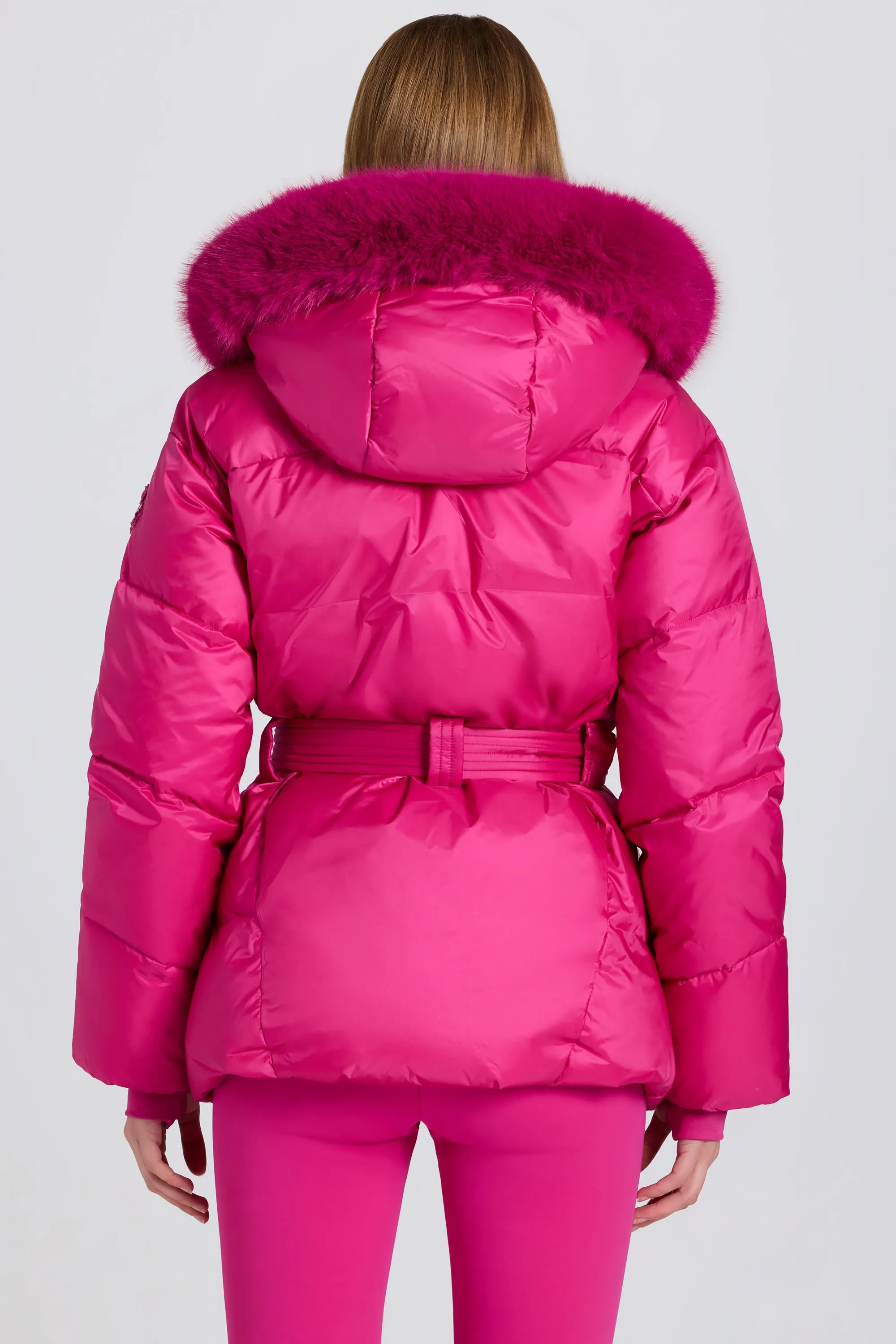 Waterproof Faux-Fur Hood Ski Jacket in Magenta Pink sold by Oh Polly product image thumbnail 2