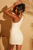 Keyhole Mini Dress in Cream sold by Oh Polly
