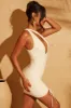 Keyhole Mini Dress in Cream sold by Oh Polly