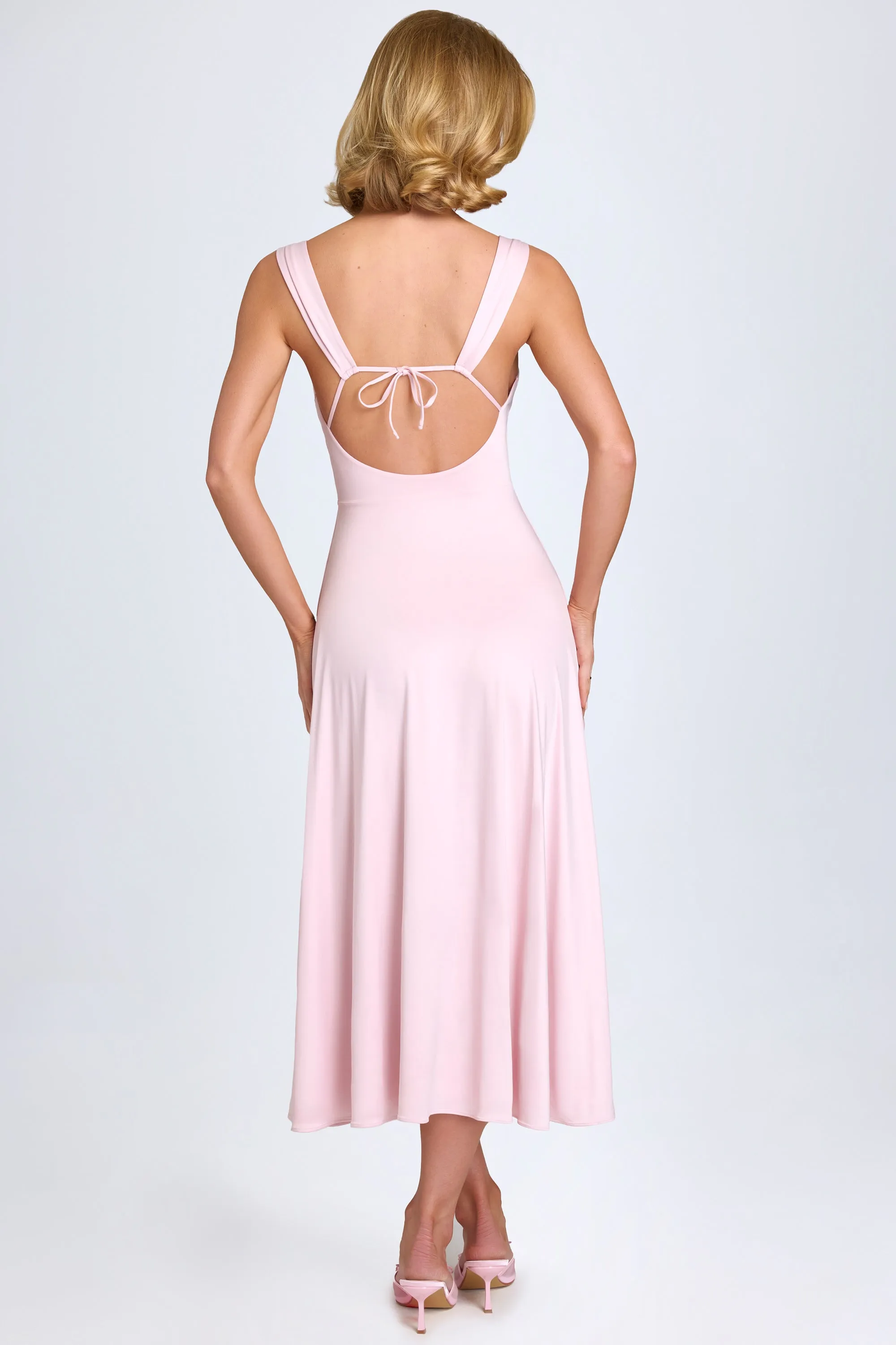 Sweetheart-Neck Ruched Midaxi Dress in Blush sold by Oh Polly product image thumbnail 3