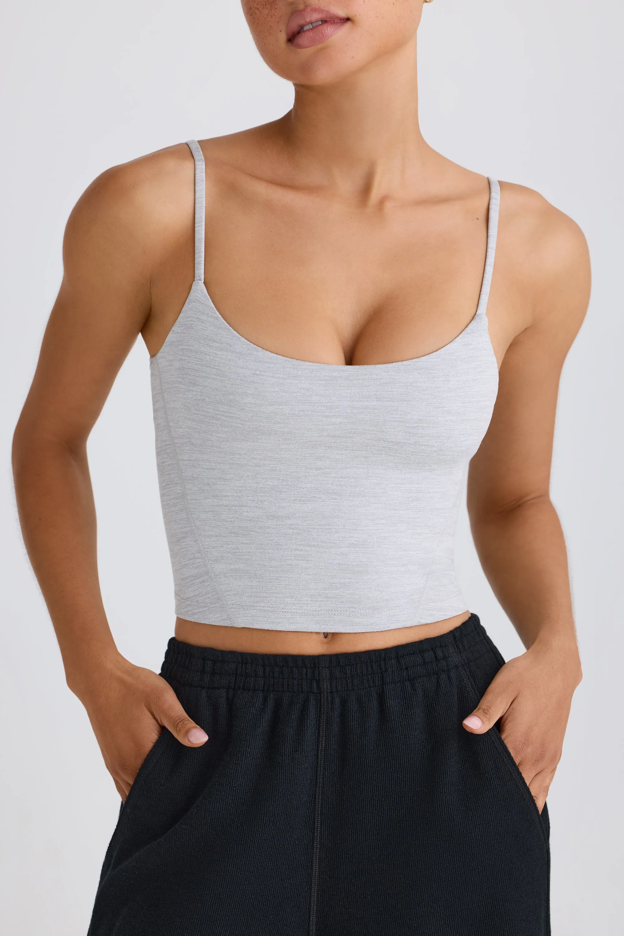 Soft Active Tank Top in Grey Marl sold by Oh Polly product image thumbnail 4