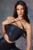 Vegan Leather Corset Crop Top in Midnight Black sold by Oh Polly