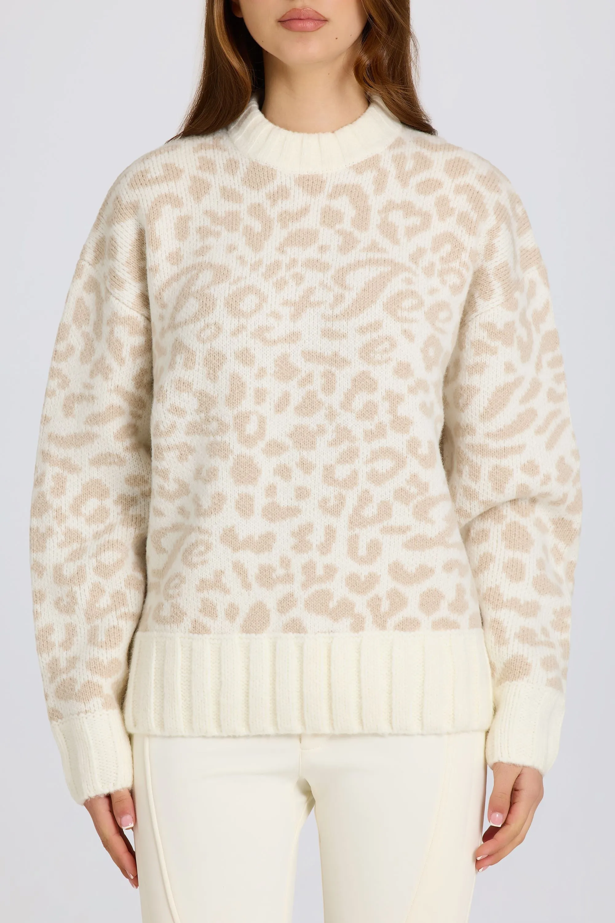 Jacquard-Knit Oversized Jumper in Ice sold by Oh Polly product image thumbnail 2