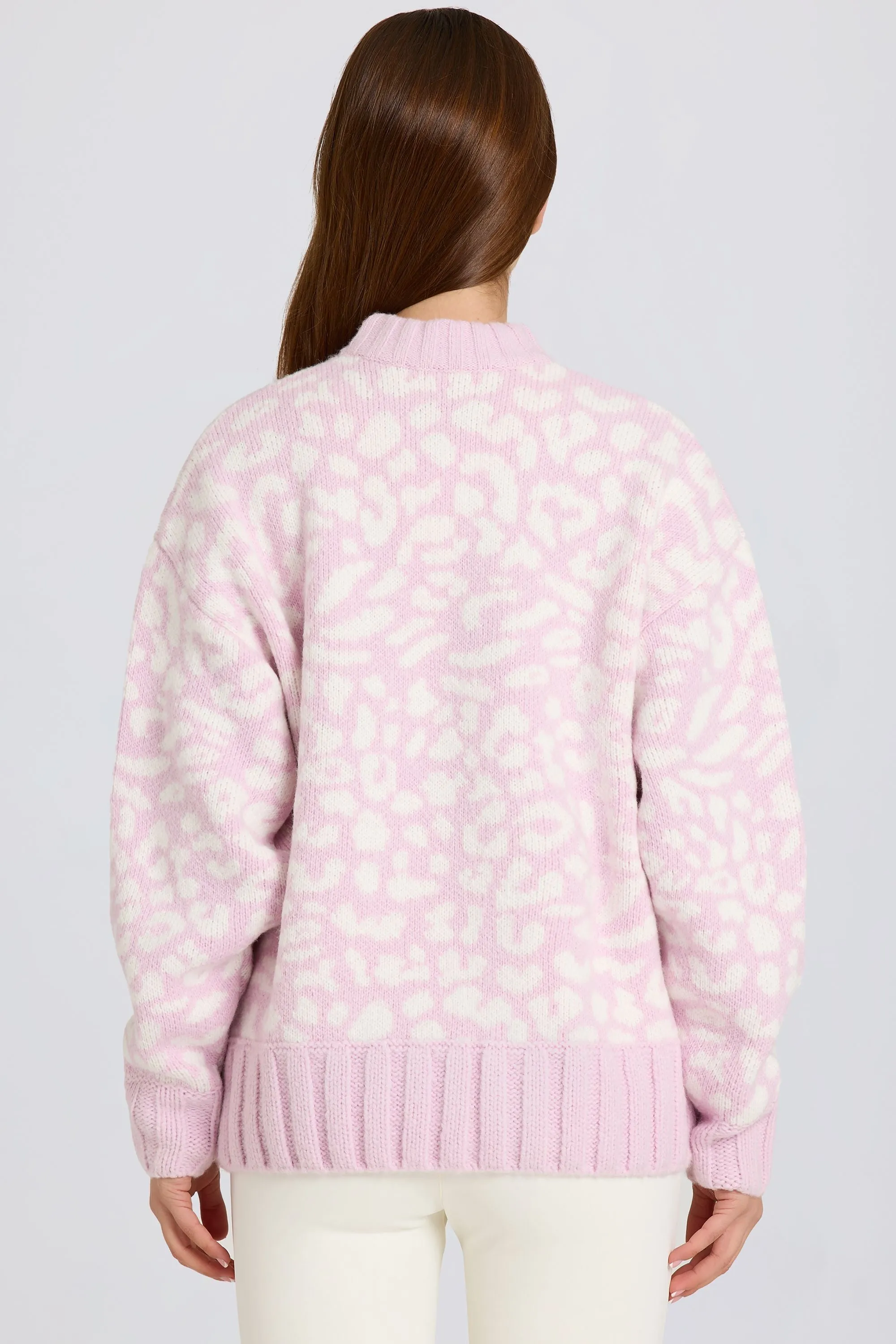 Jacquard-Knit Oversized Jumper in Pink sold by Oh Polly product image thumbnail 3