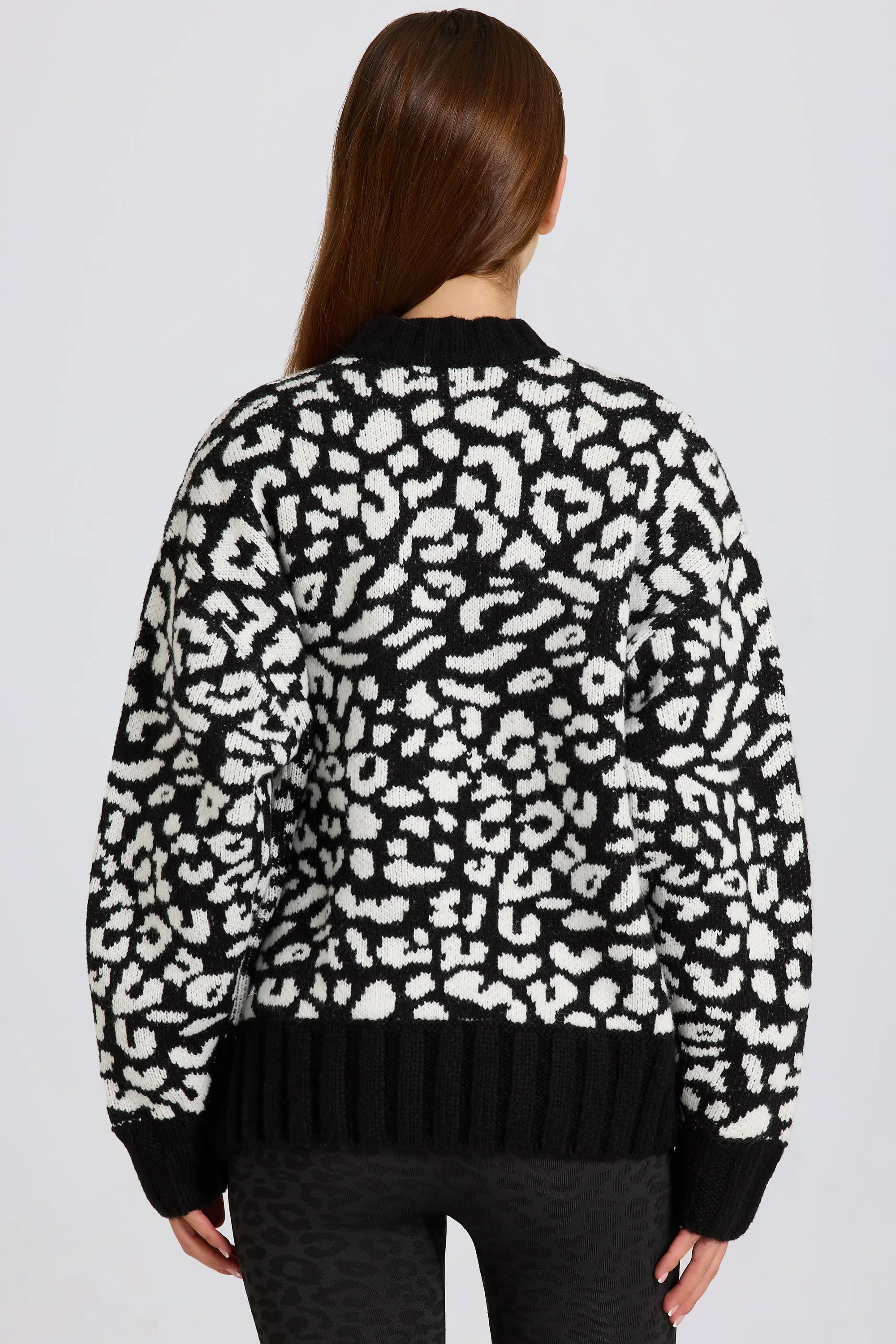 Jacquard-Knit Oversized Jumper in Black sold by Oh Polly product image thumbnail 3