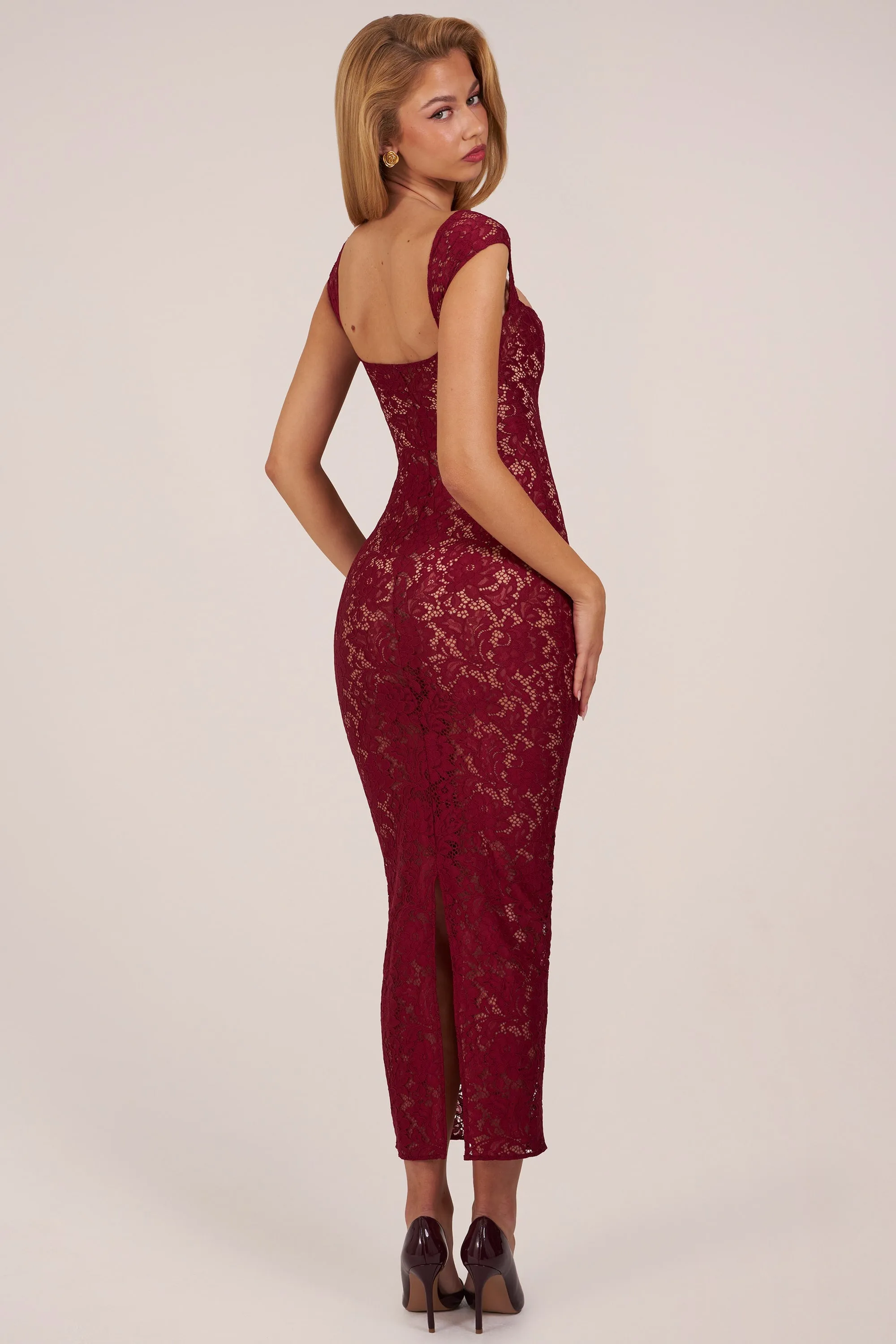 Sweetheart-Neck Maxi Dress in Cherry Red sold by Oh Polly product image thumbnail 2