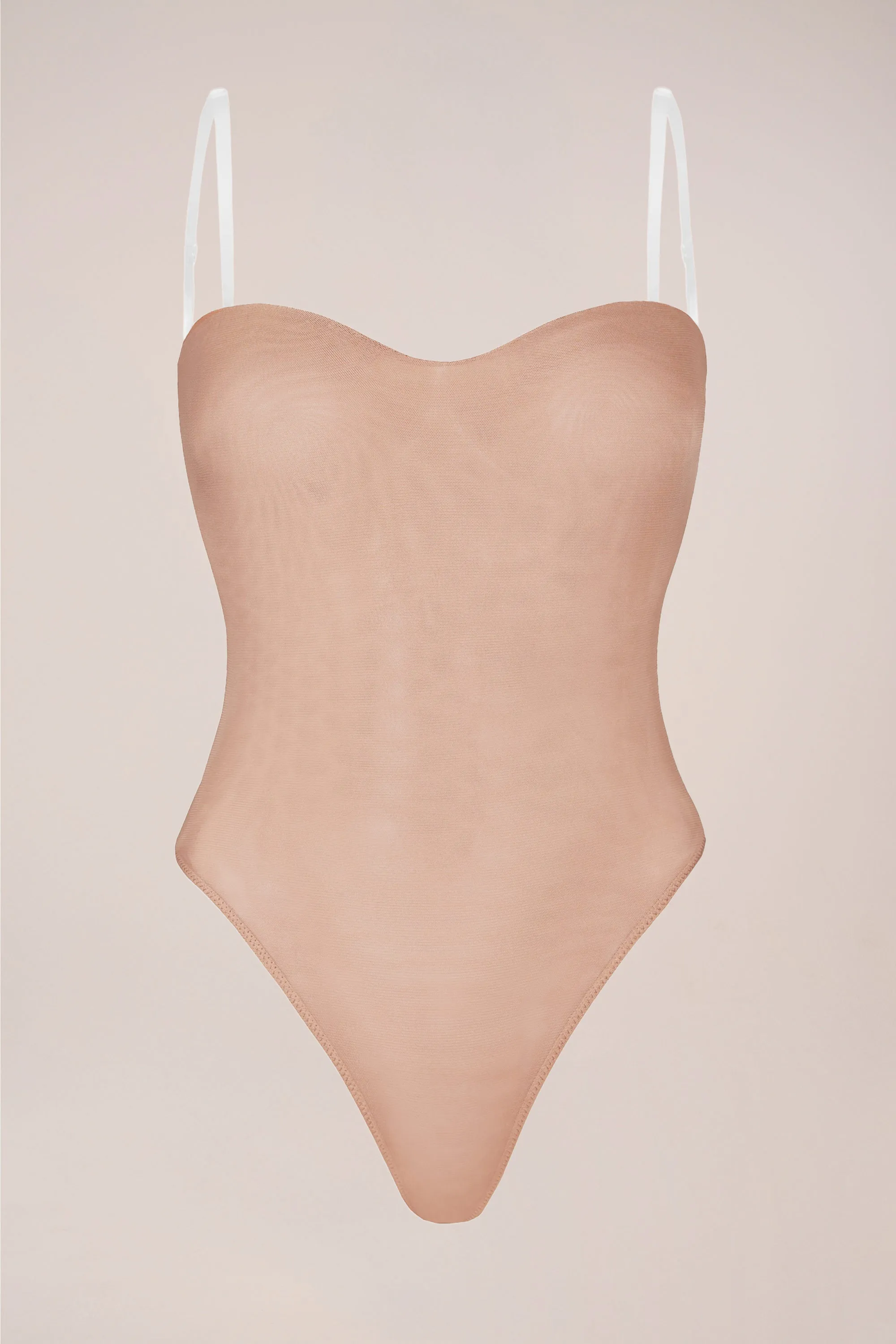 Strapless Bodysuit in Warm Peach sold by Oh Polly